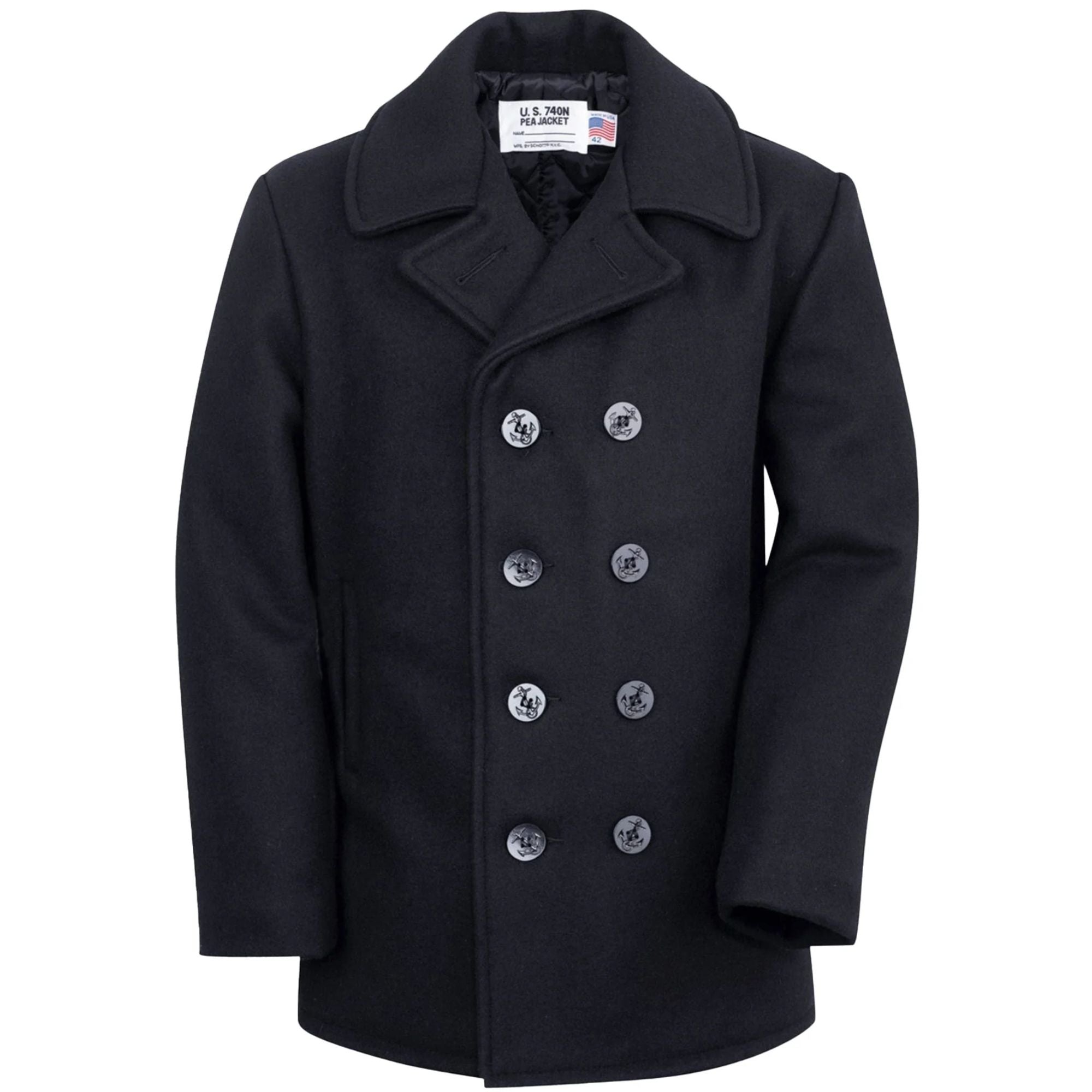 Schott Peacoat | Schott 740N 740N In Navy | Stuarts London