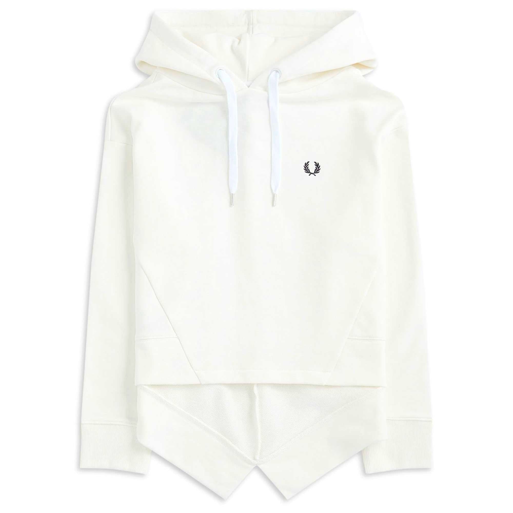 Fred Perry Womens Fishtail Hooded Sweatshirt - Snow White 