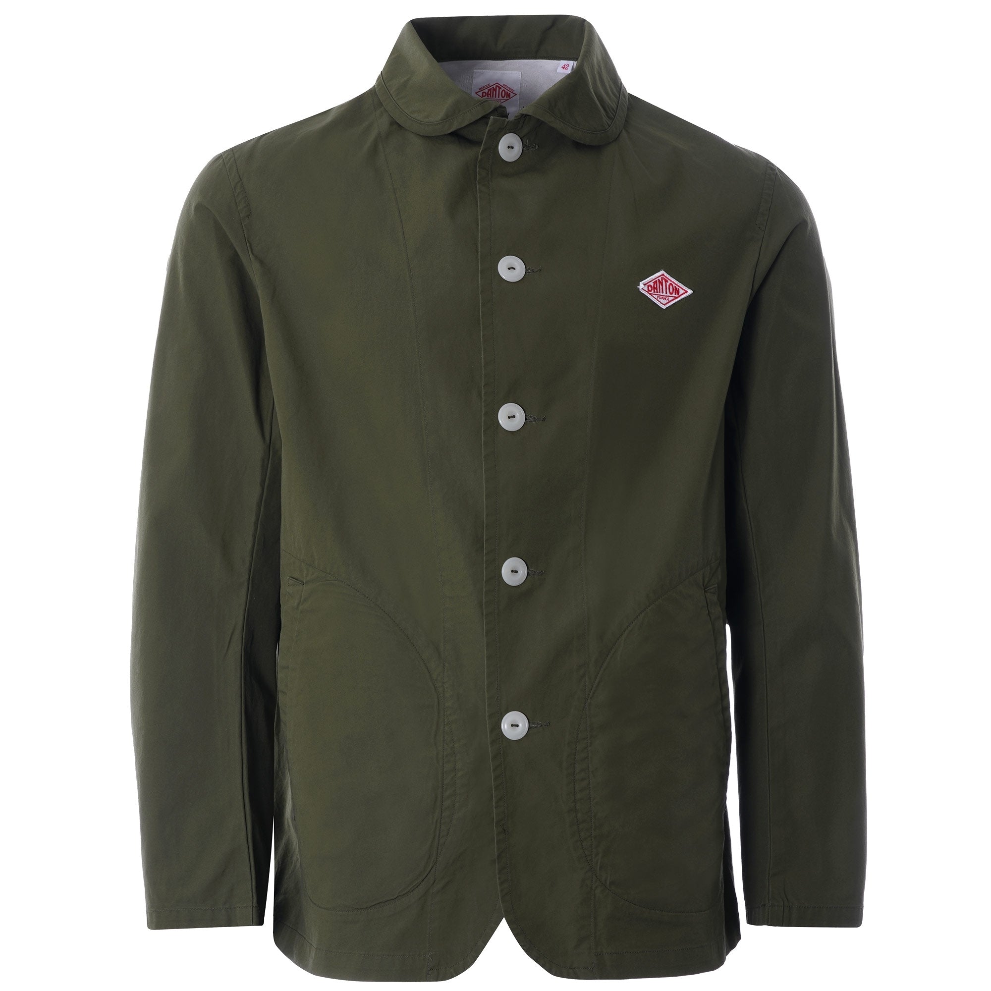 Danton Rounded Collar Jacket - Olive – Stuarts London
