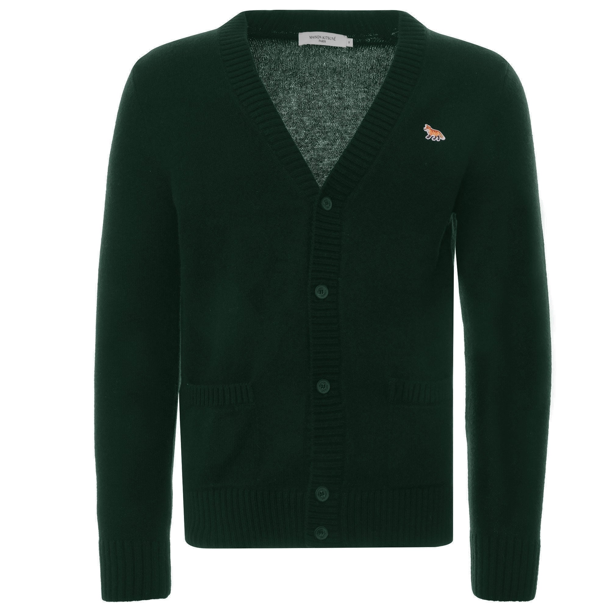 Maison Kitsune Baby Fox Patch Cardigan - Dark Green – Stuarts London