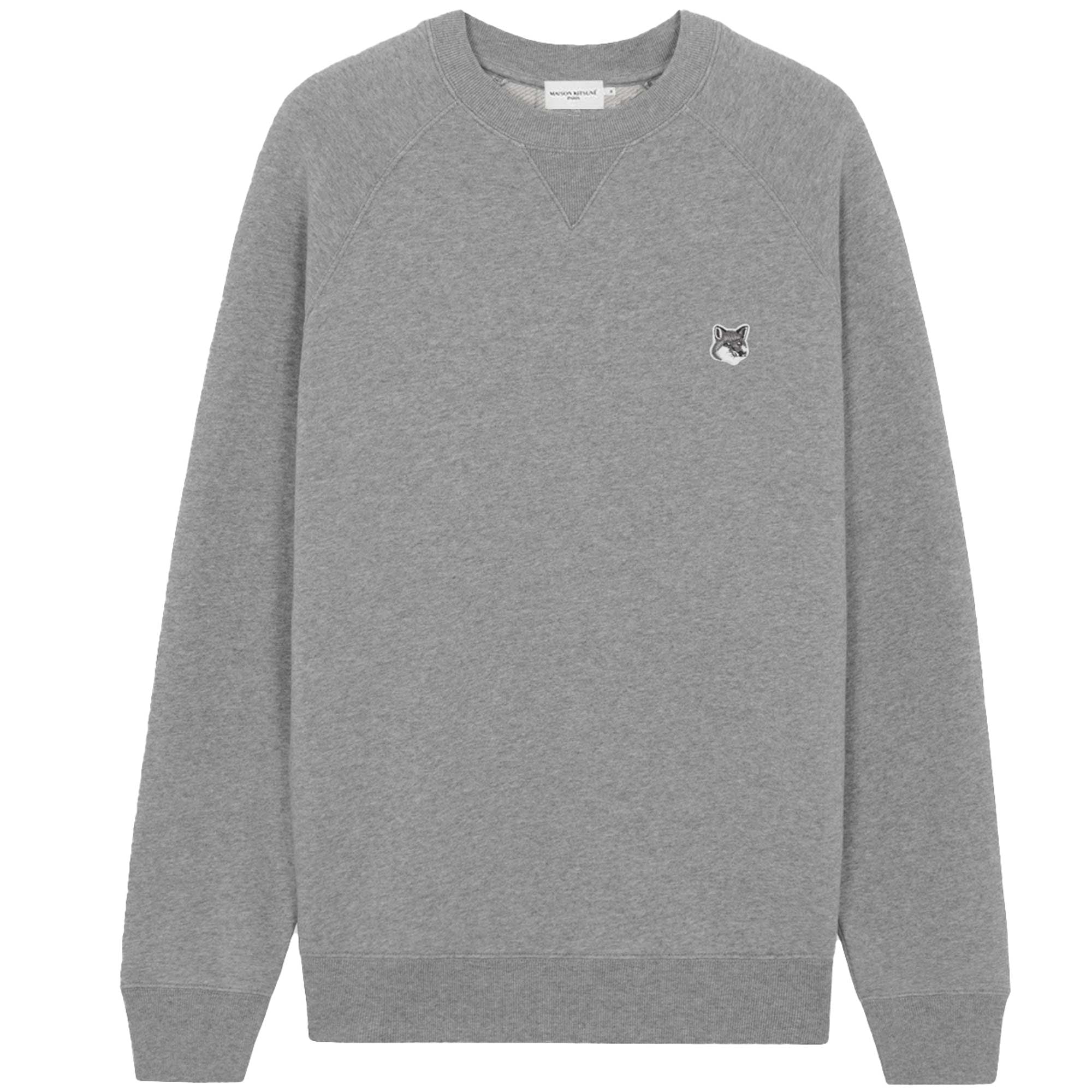 Maison Kitsune Grey Fox Head Patch Classic Sweatshirt - Grey