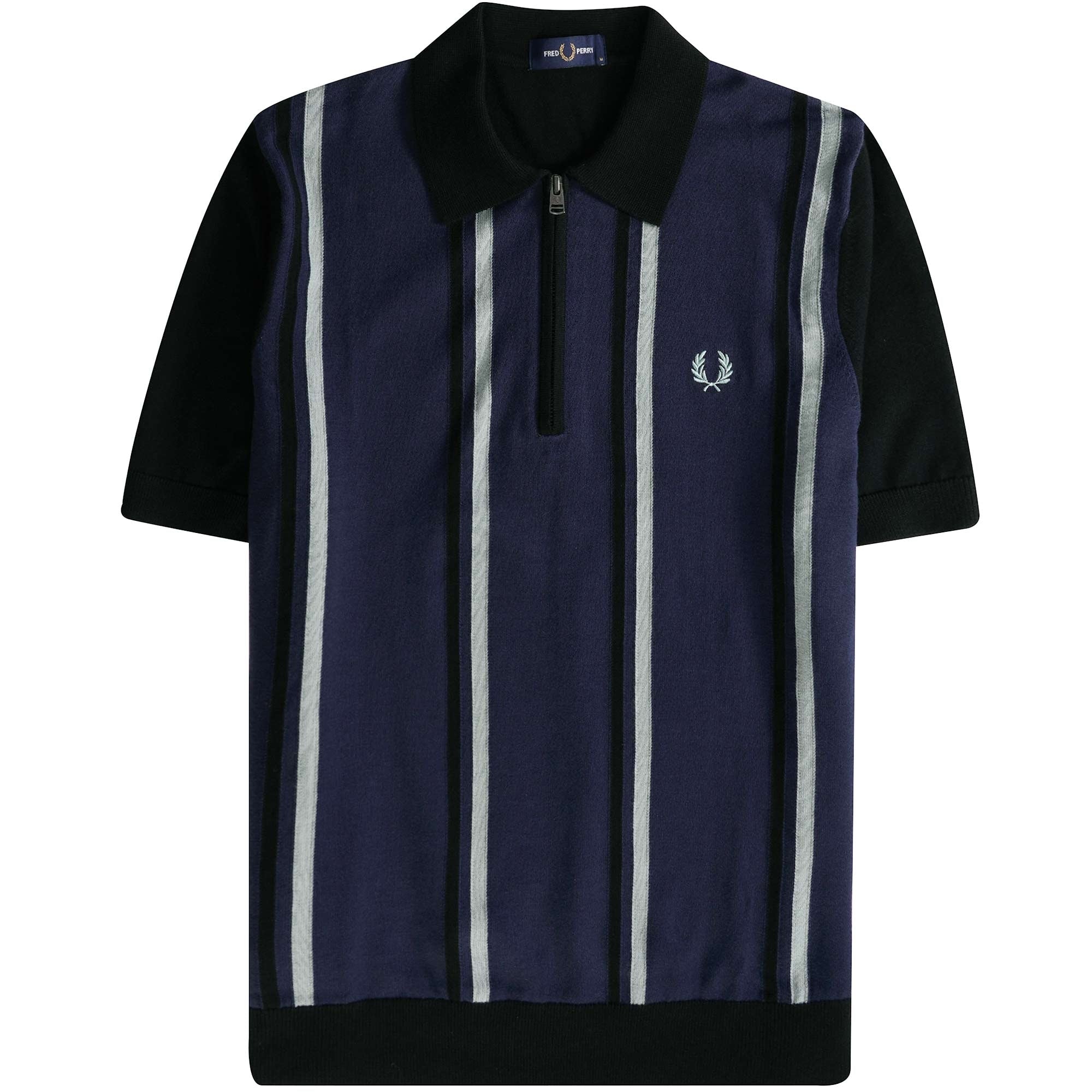 Fred Perry Vertical Stripe Knitted Shirt - Deep Carbon – Stuarts