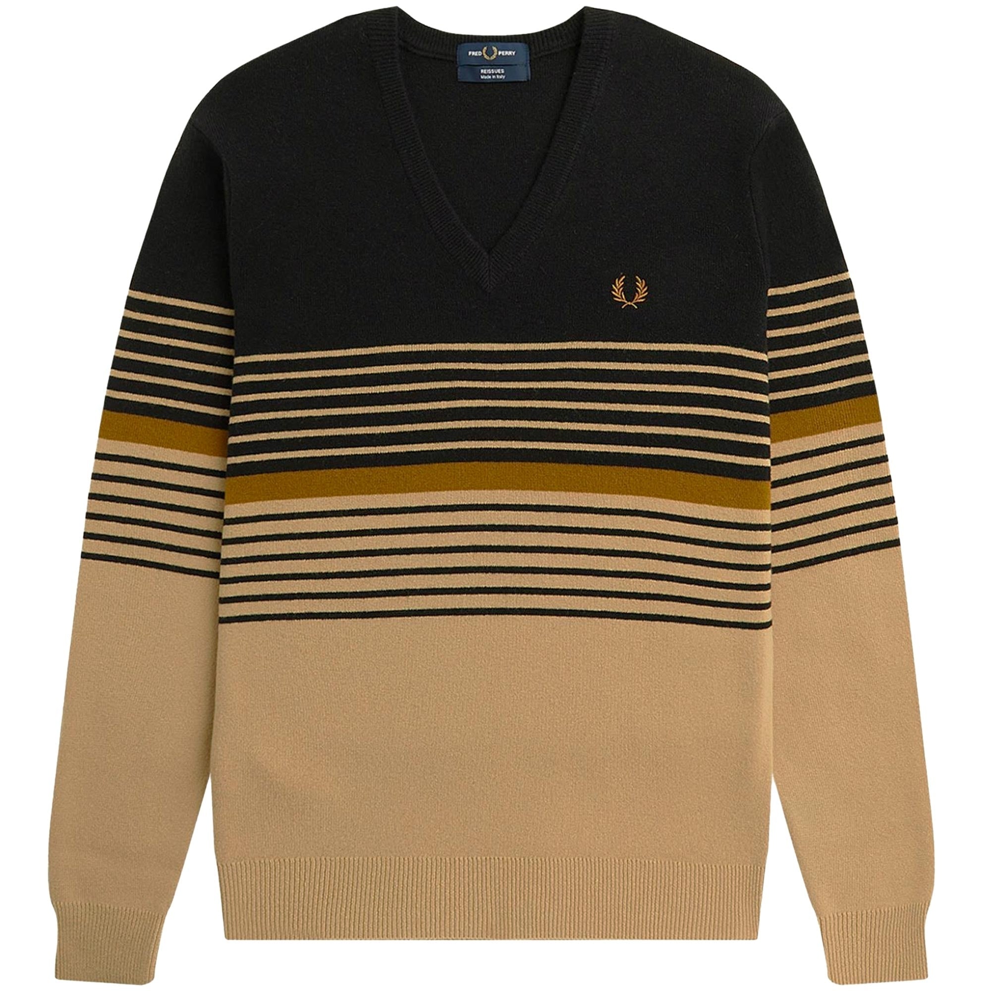 Fred Perry Reissues Lambswool Striped Jumper - Desert – Stuarts London
