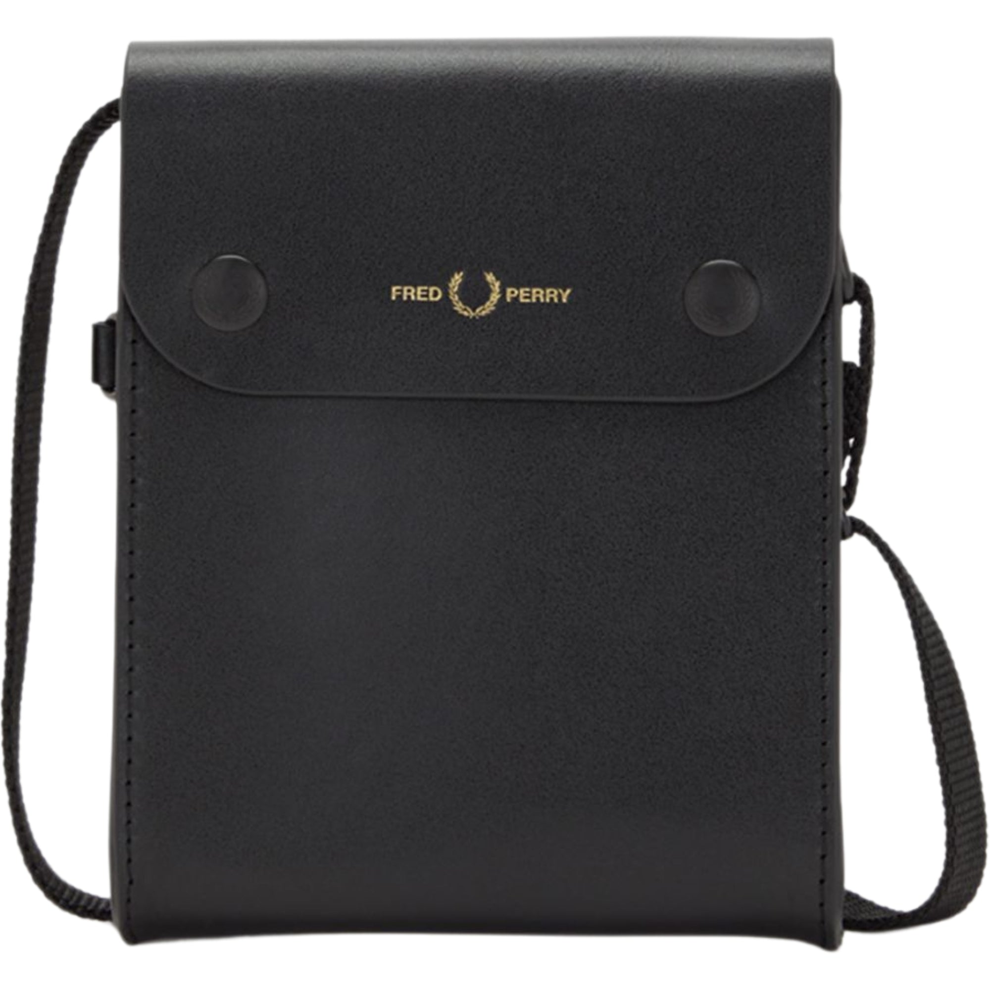 Fred Perry Burnished Leather Pouch - Black – Stuarts London