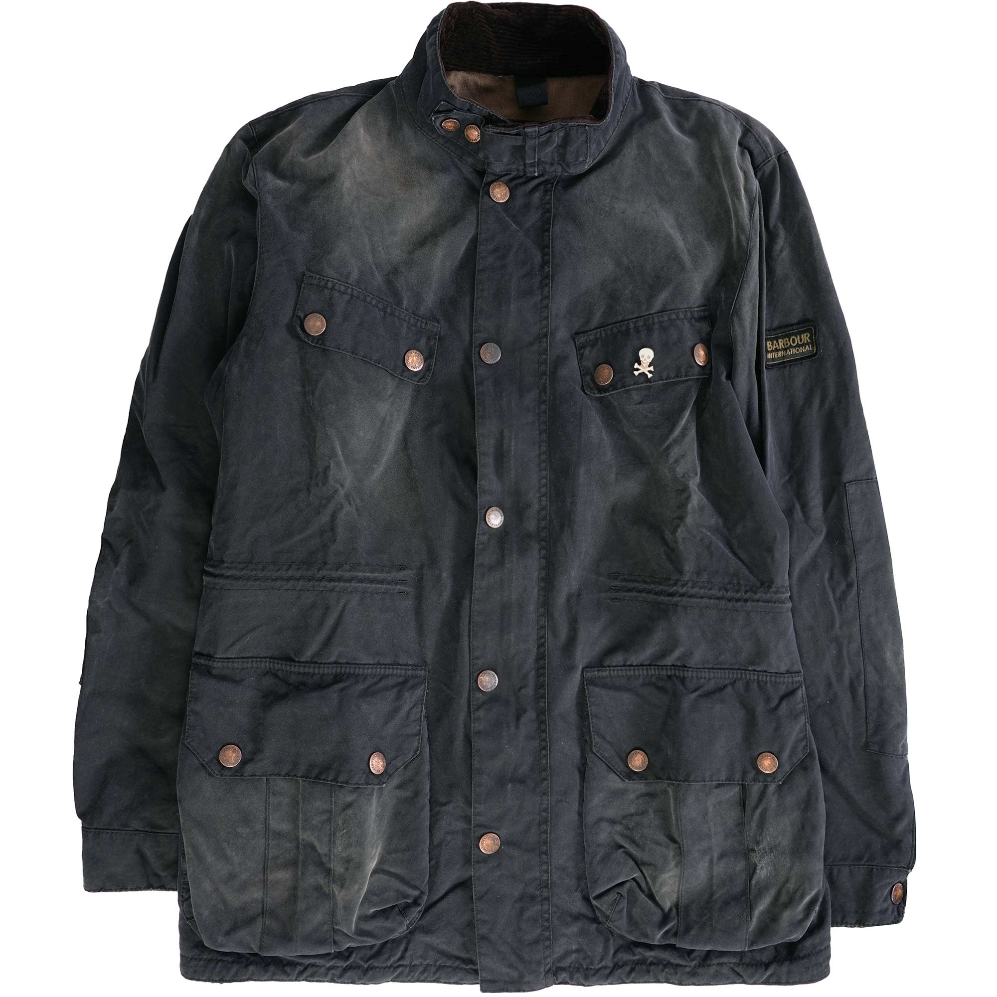 Barbour International Distressed Duke Wax Jacket - Navy – Stuarts
