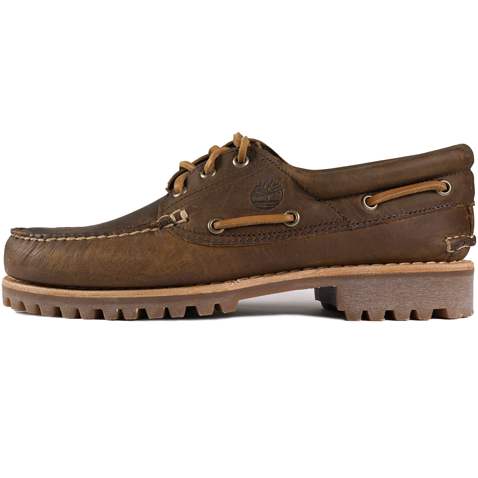 Timberland 3-Eye Lug Handsewn Boat Shoe - Mid Brown – Stuarts London