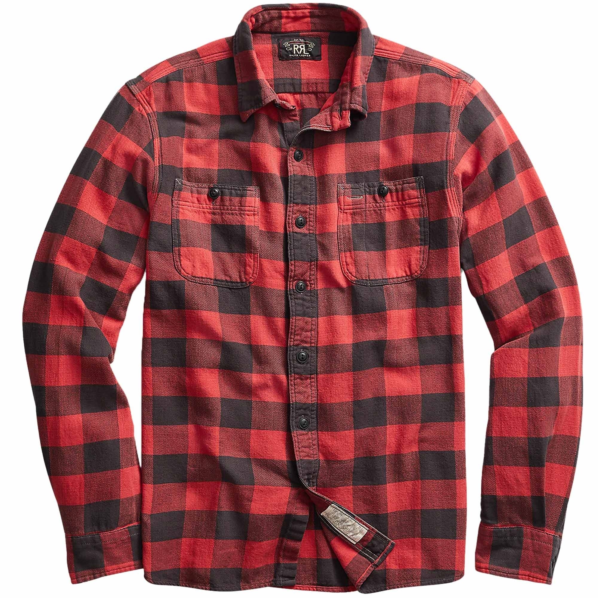 トップス RRL Tartan Plaid Twill Work Shirts M RRL by Ralph Lauren Plaid Twill Work Shirt - Red Check – Stuarts
