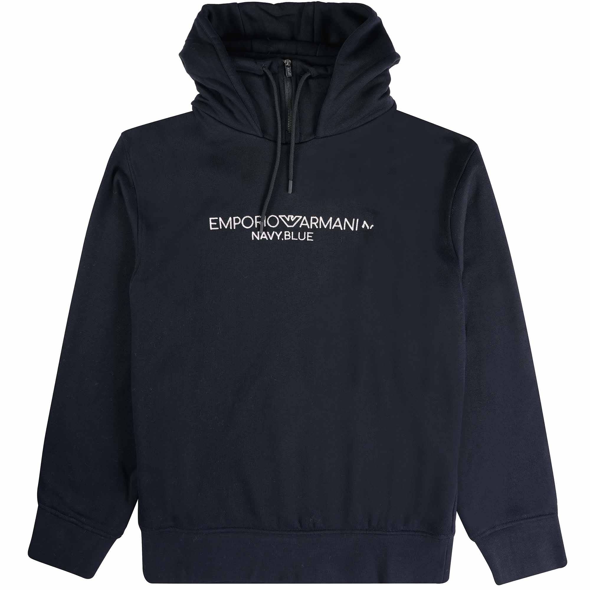 Emporio Armani Zip Neck Hoodie - Blu Navy – Stuarts London