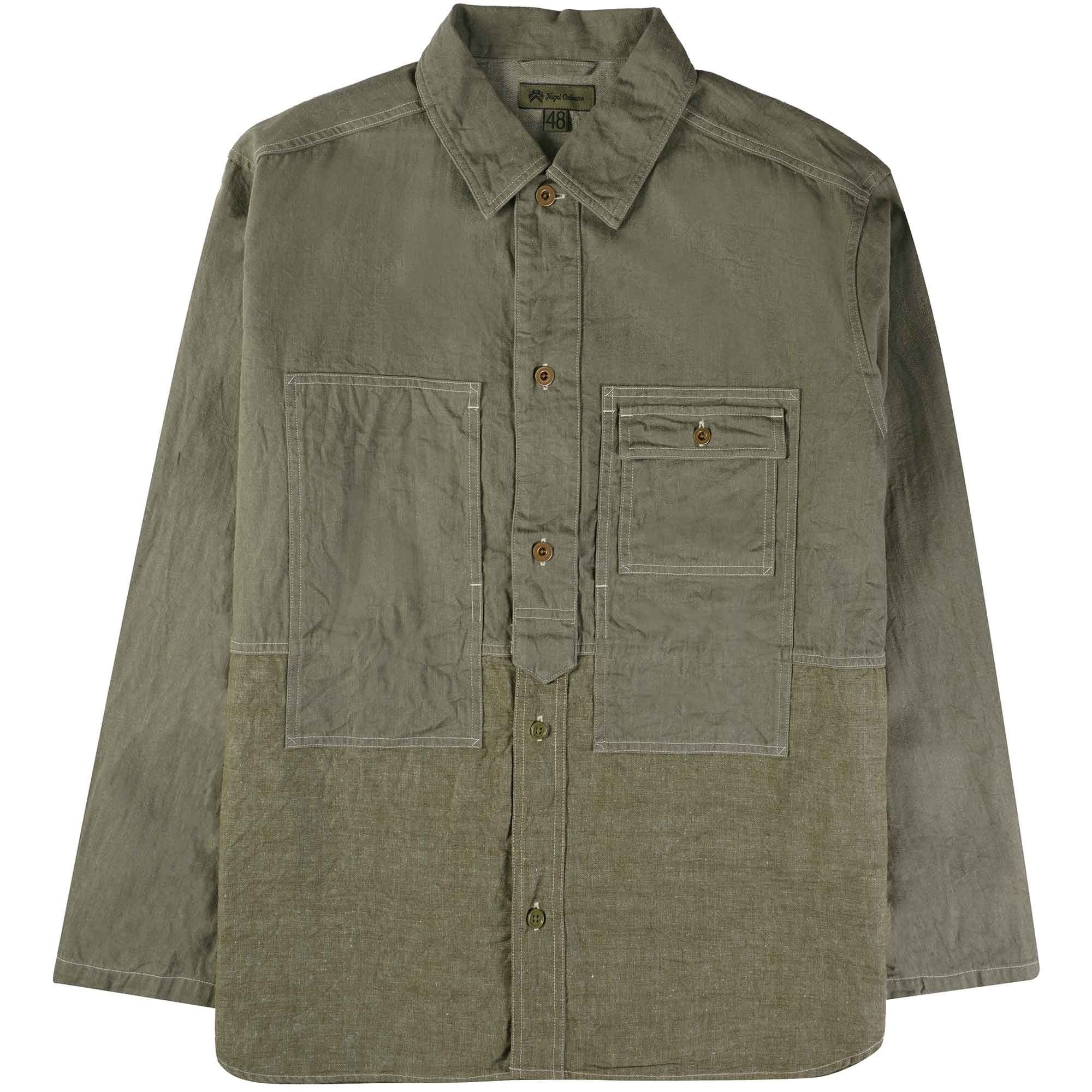 Nigel Cabourn Utility Shirt Type 2 10oz Denim - Green – Stuarts London