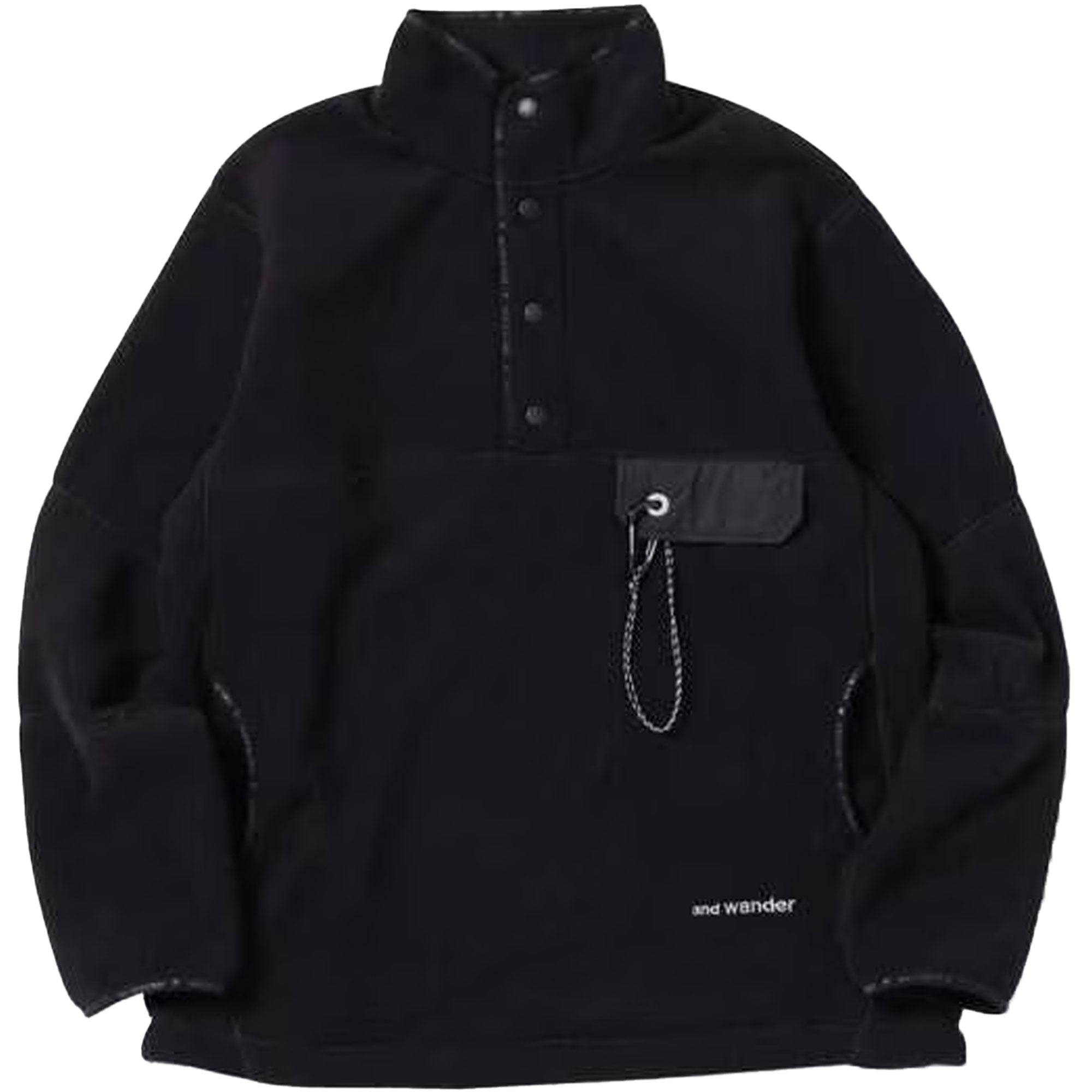 and wander micro fleece pullover（S、黒色） And Wander Wool Fleece Pullover - Black – Stuarts London