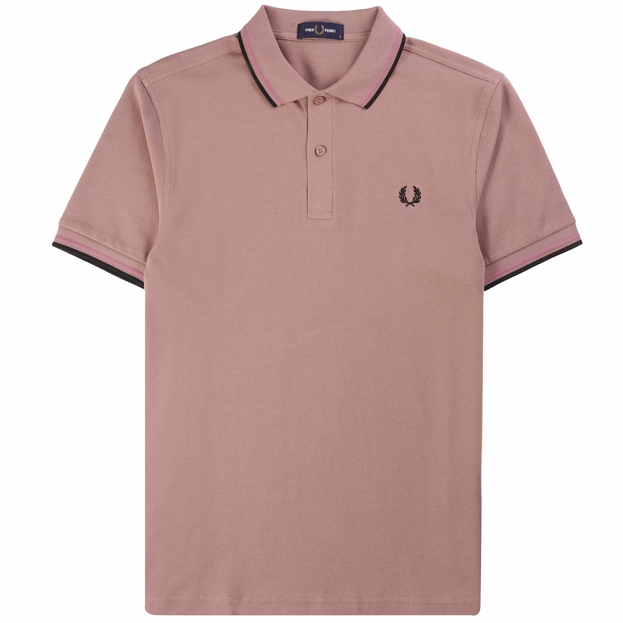Fred Perry M3600 Twin Tipped Polo Shirt - Dark Pink – Stuarts London