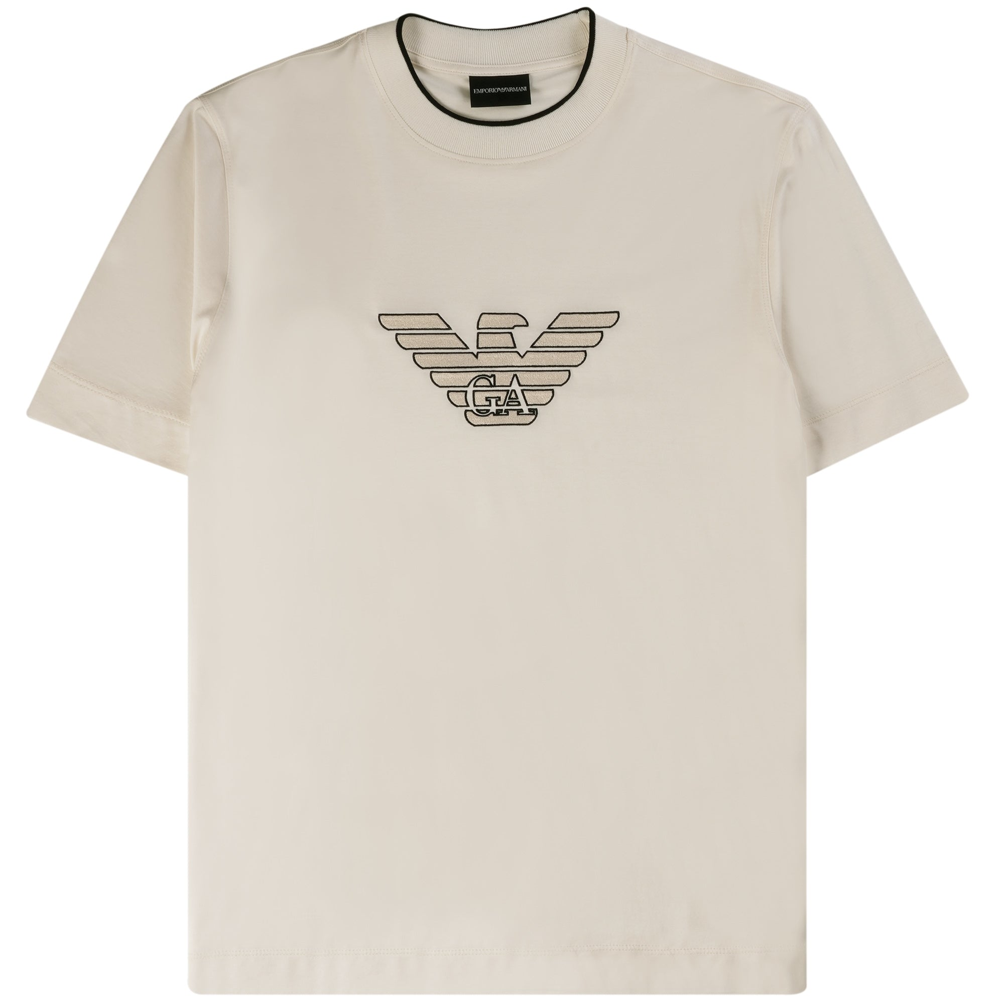Emporio Armani Logo-Flocked Jersey T-Shirt - Vanilla – Stuarts London