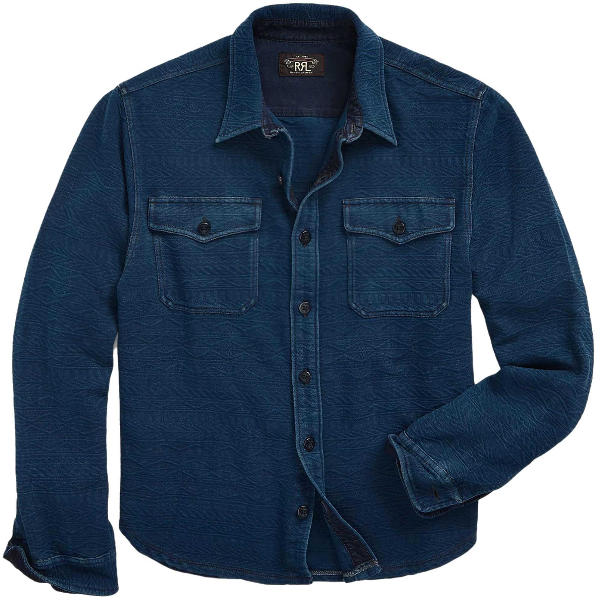RRL by Ralph Lauren Guernsey-Patterned Jacquard Workshirt - Indigo