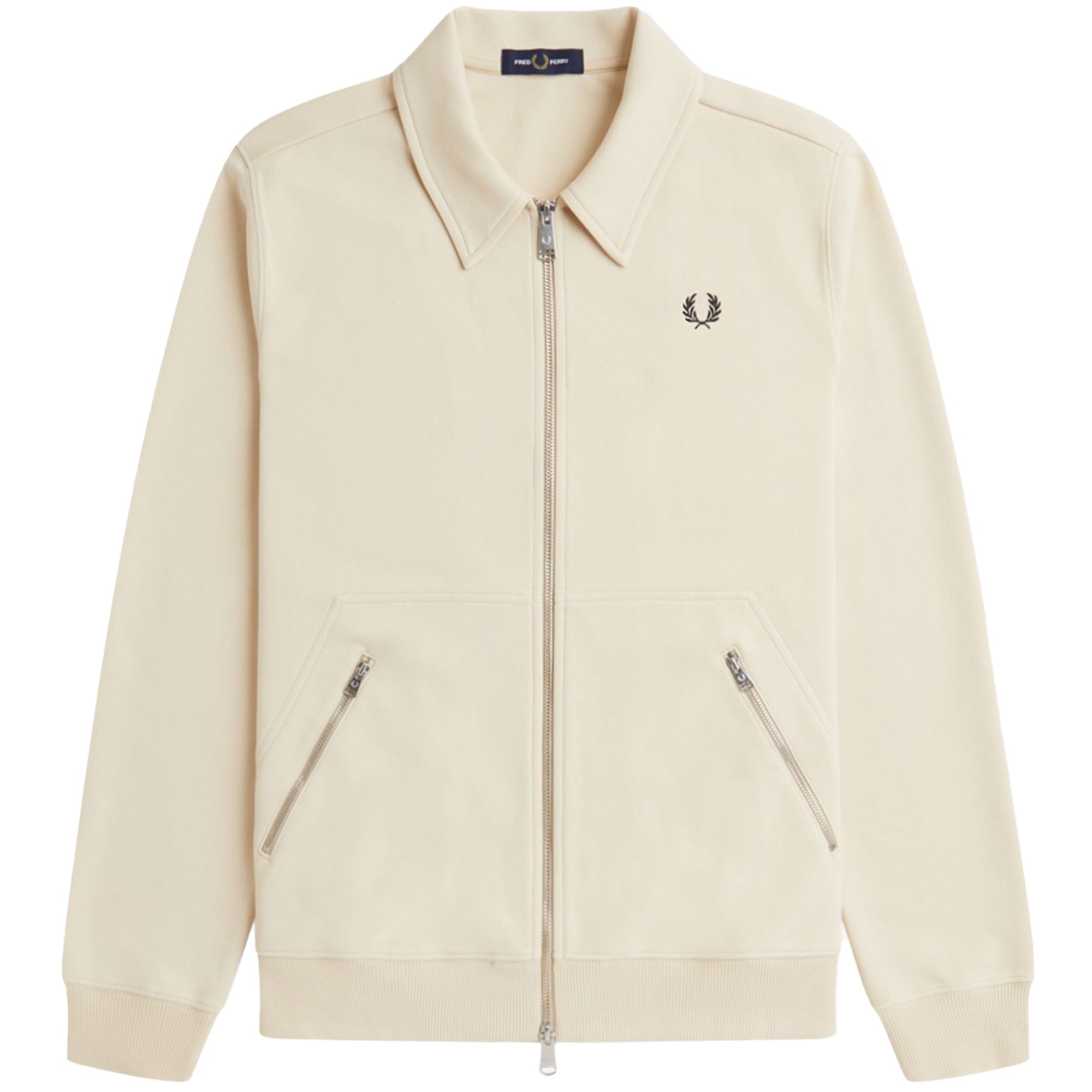Fred Perry Jersey Zip-Through Sweatshirt - Oatmeal – Stuarts London