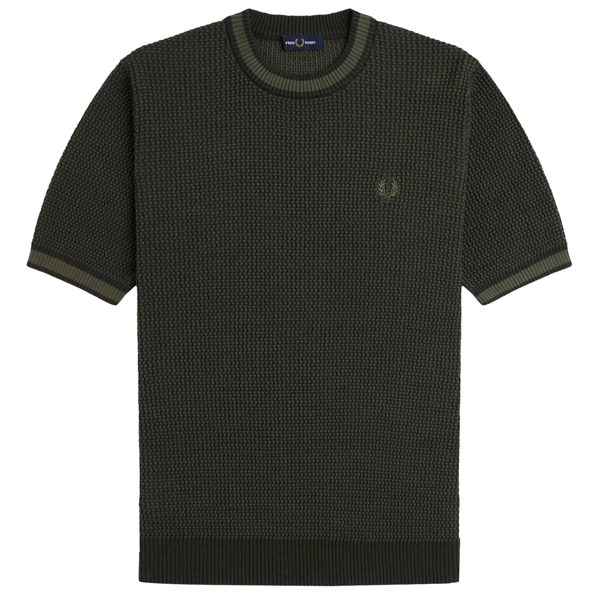 Fred Perry Textured Knitted Shirt - Hunting Green – Stuarts London
