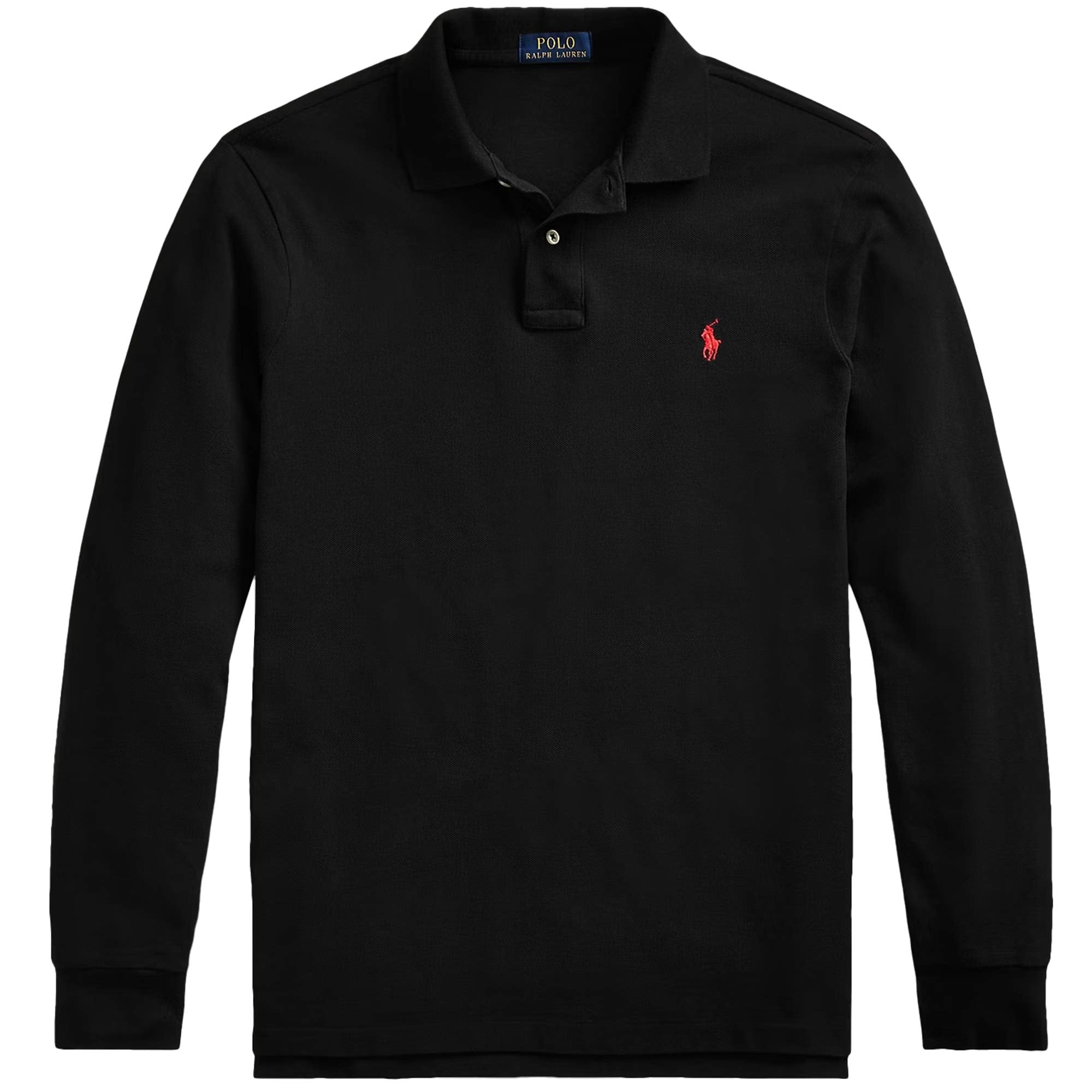 Polo Ralph Lauren Custom Slim Fit Mesh Polo Shirt - Black