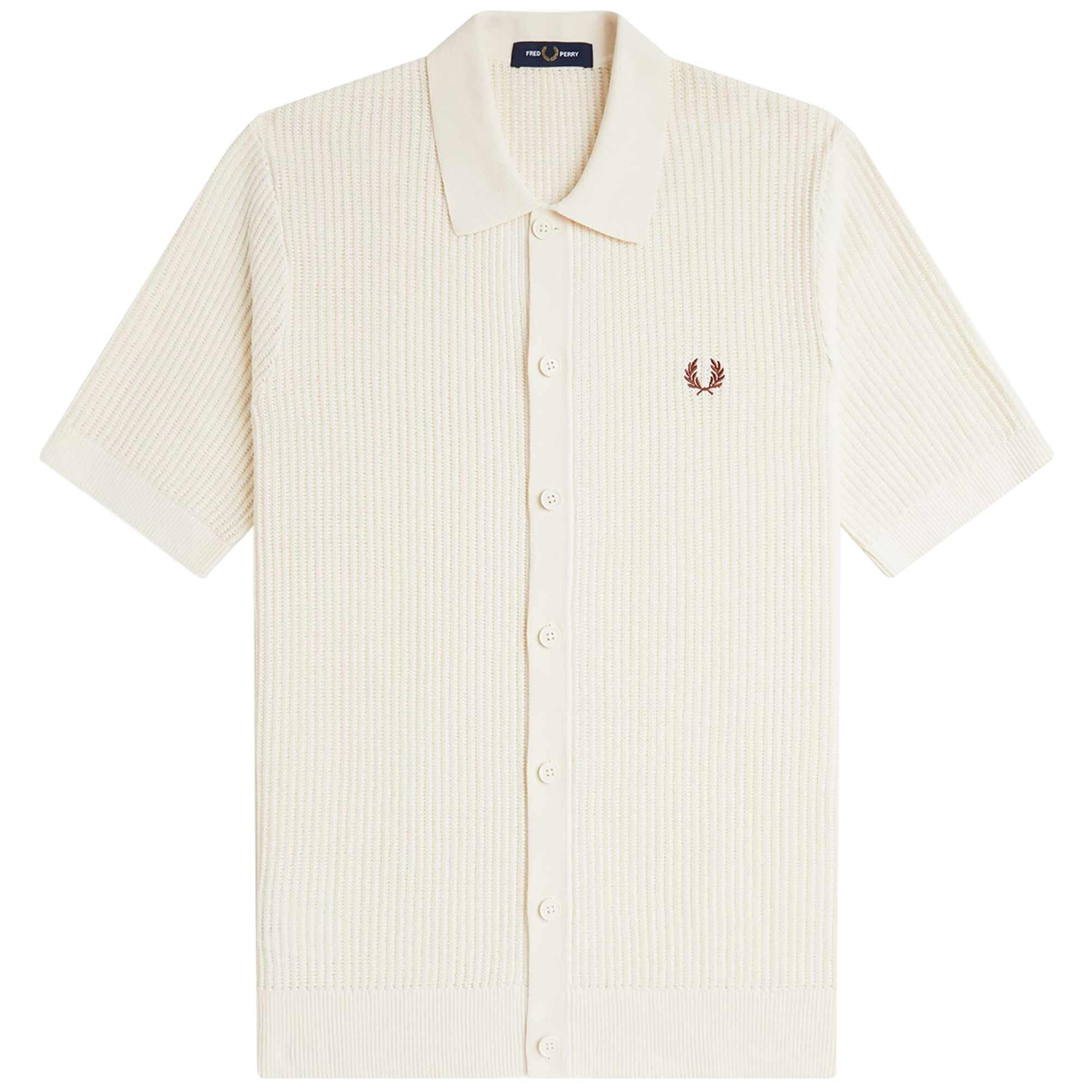 Fred Perry Textured Button Through Knit Shirt - K9714-560