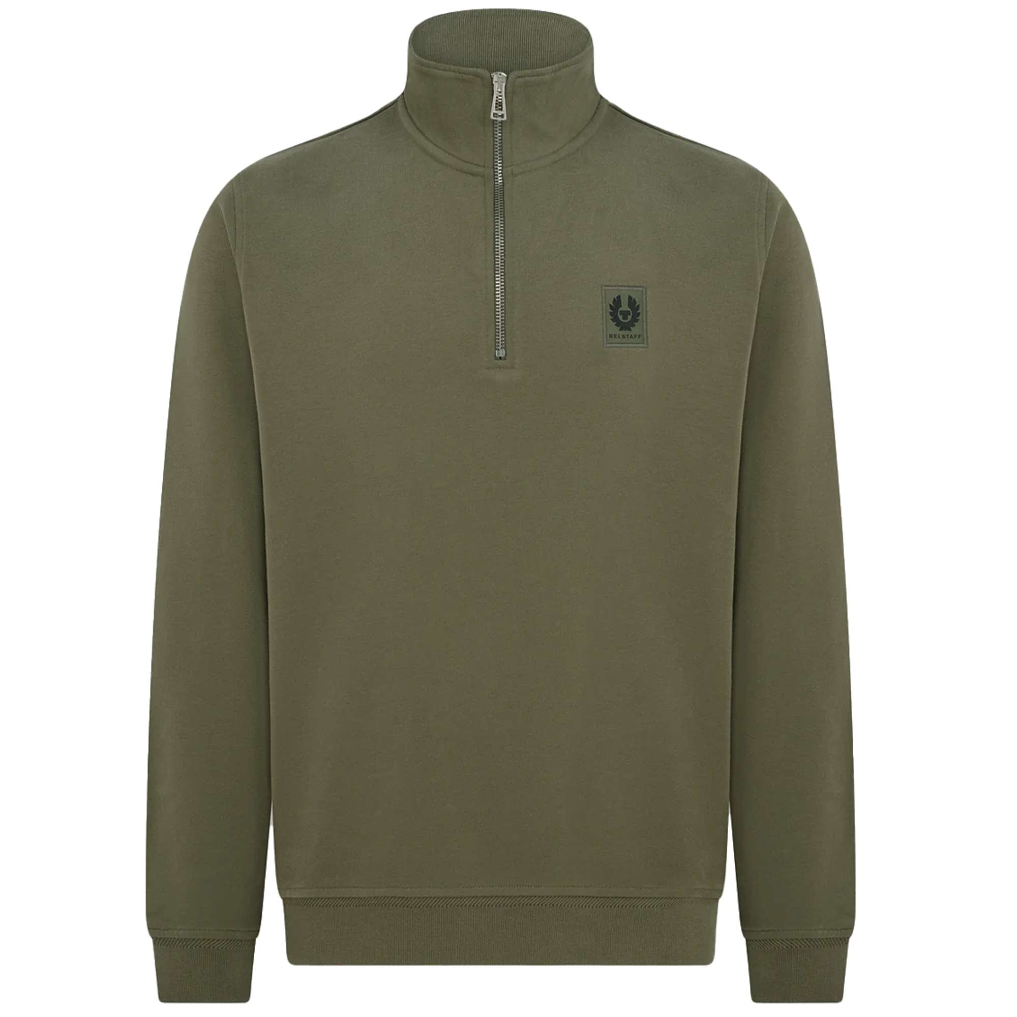 Belstaff Quarter Zip Sweatshirt - Surplus Green – Stuarts London
