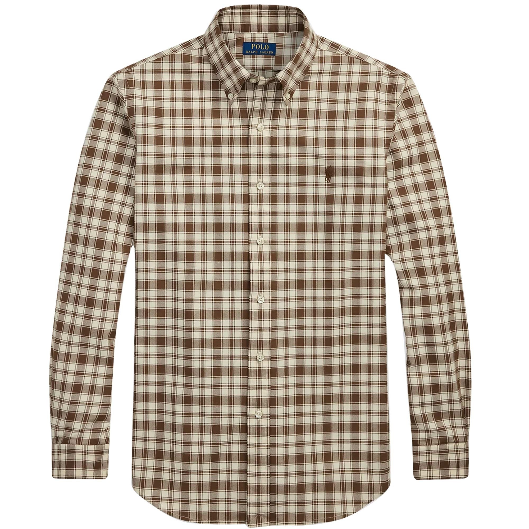 Polo by Ralph Lauren Plaid Shirt チェックシャツ Polo Ralph Lauren Custom Fit Plaid Oxford Shirt - Brown – Stuarts