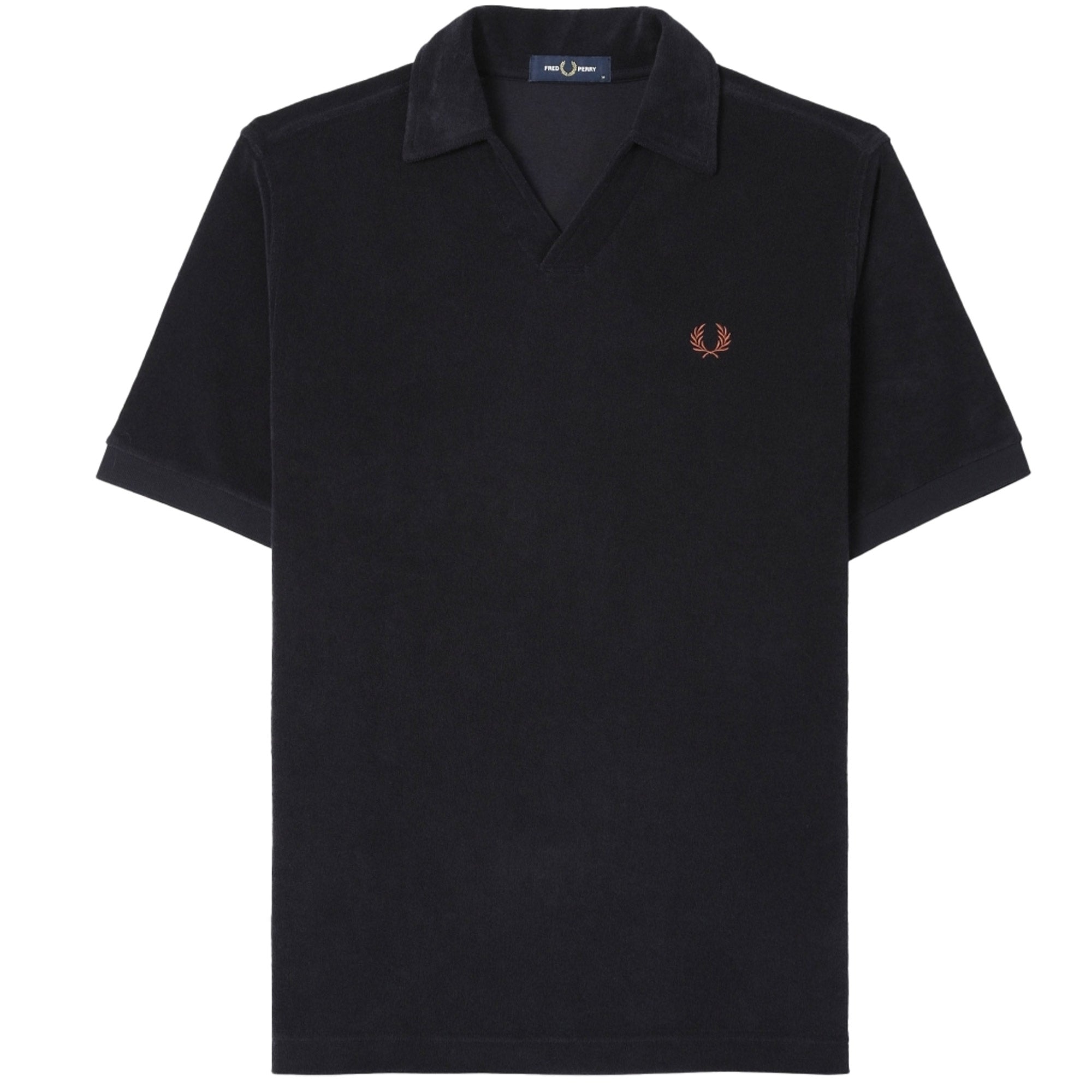 Fred Perry Open Collar Towelling Polo Shirt - Navy – Stuarts London