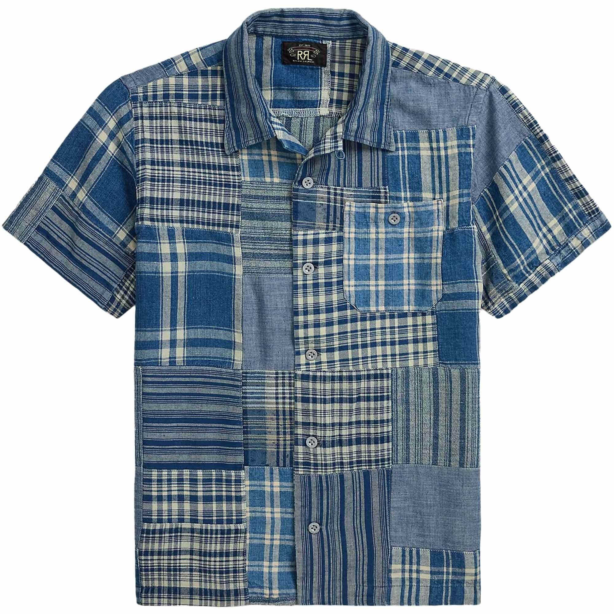 RRL by Ralph Lauren Patchwork Camp Shirt - Indigo – Stuarts London
