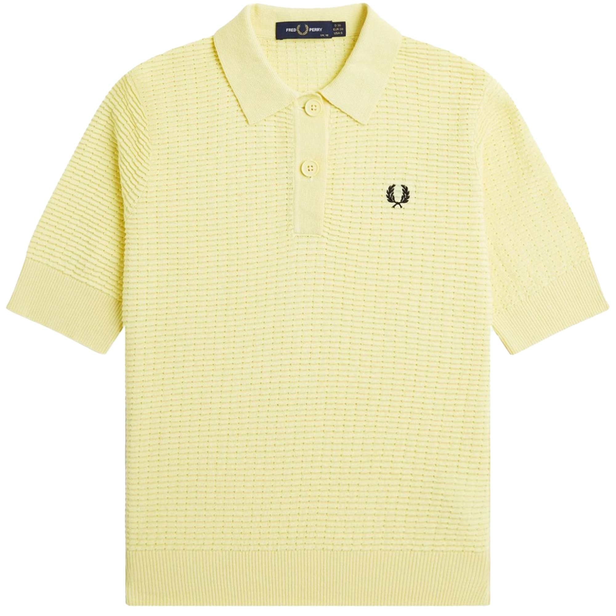 Fred Perry Textured Knit Polo Shirt - Gold – Stuarts London