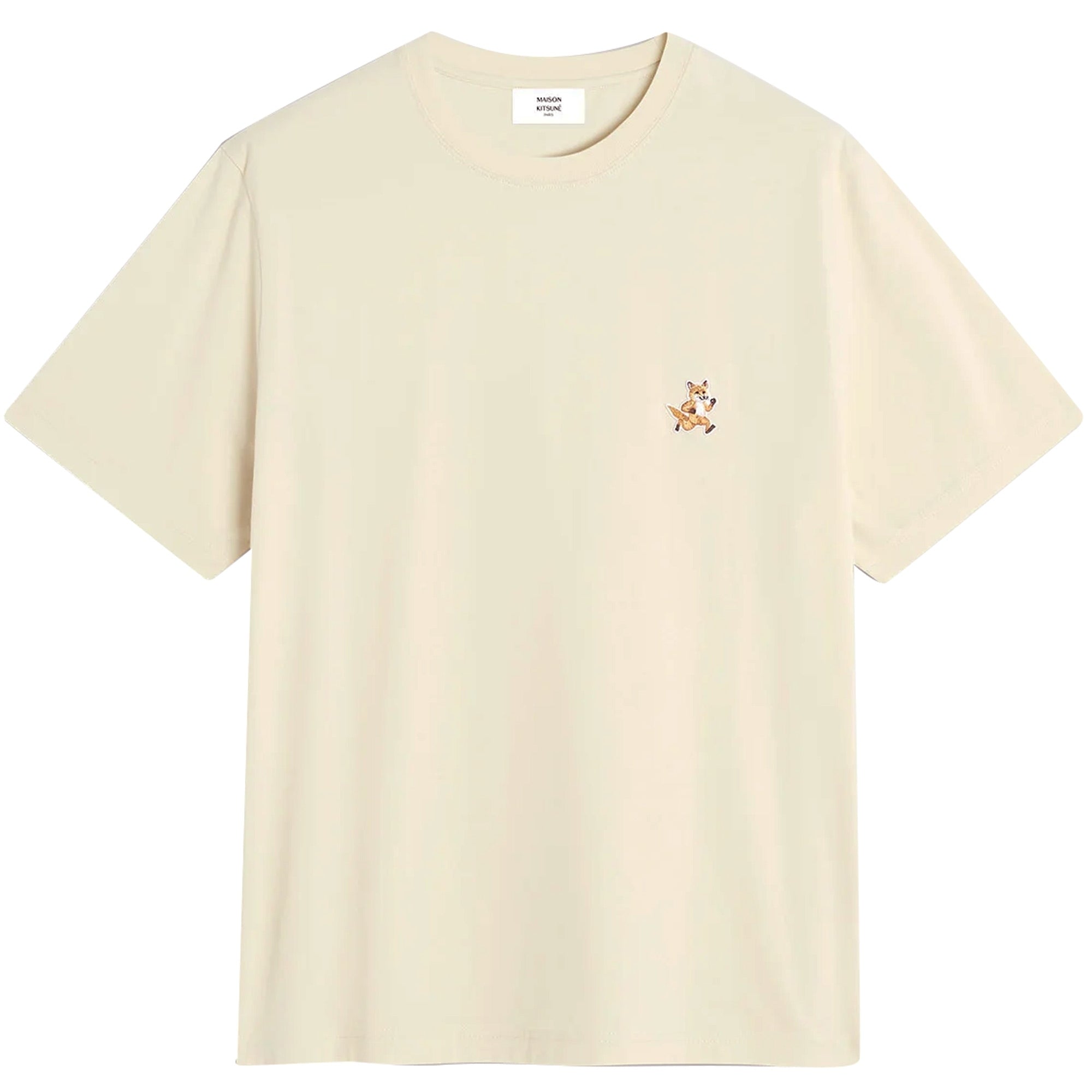 Maison Kitsune Speedy Fox Patch Comfort T-Shirt - Warm Stone 
