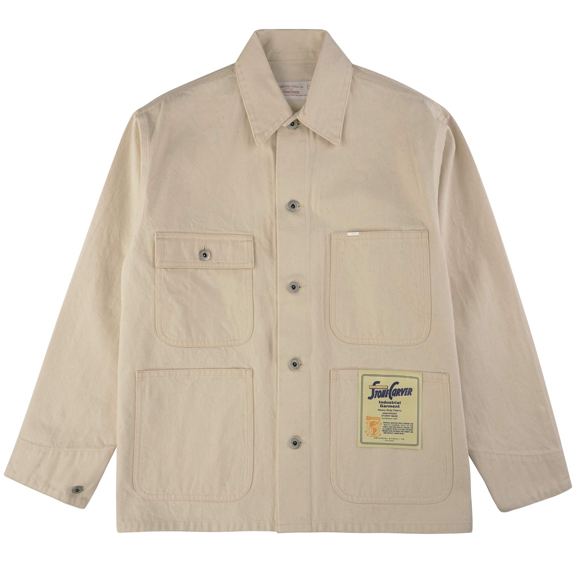 Universal Overall Denim Coverall Jacket - White – Stuarts London