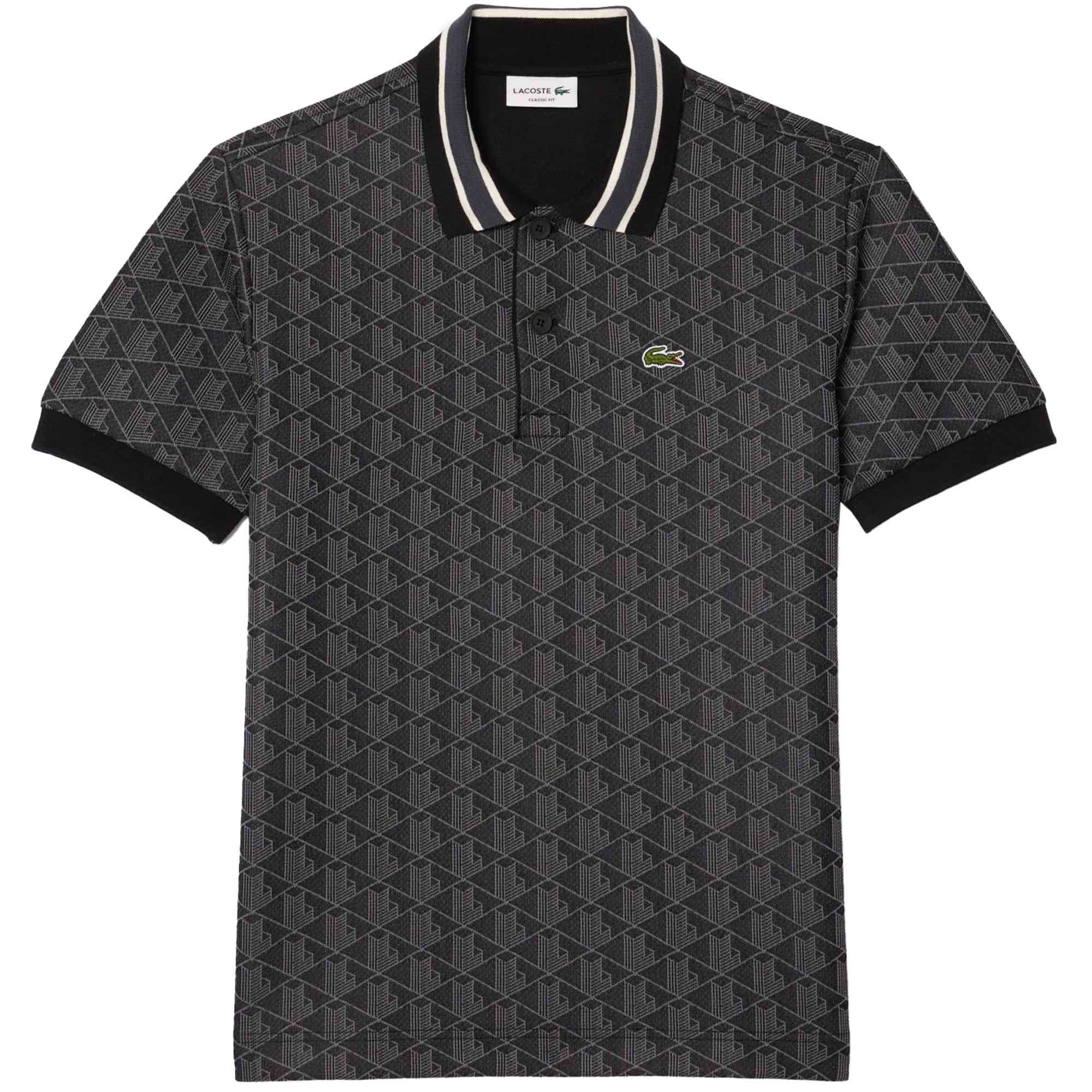 Lacoste Classic Fit Monogram Jacquard Polo Shirt DH1417-4PC