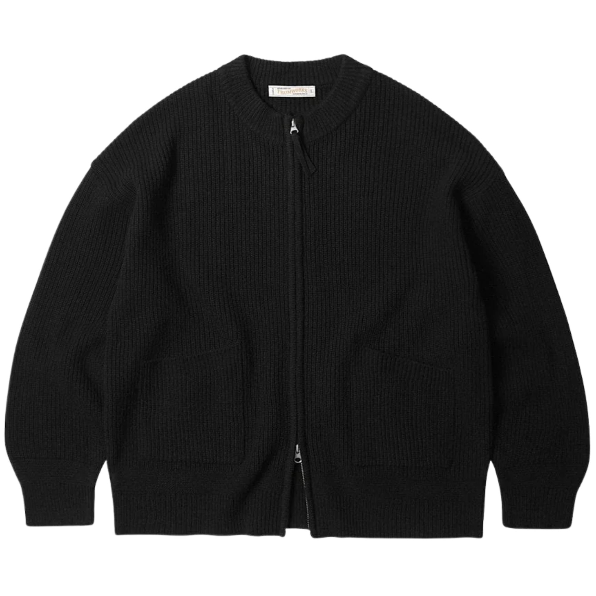 FrizmWORKS Wool Deck Zip Up Cardigan - Black – Stuarts London