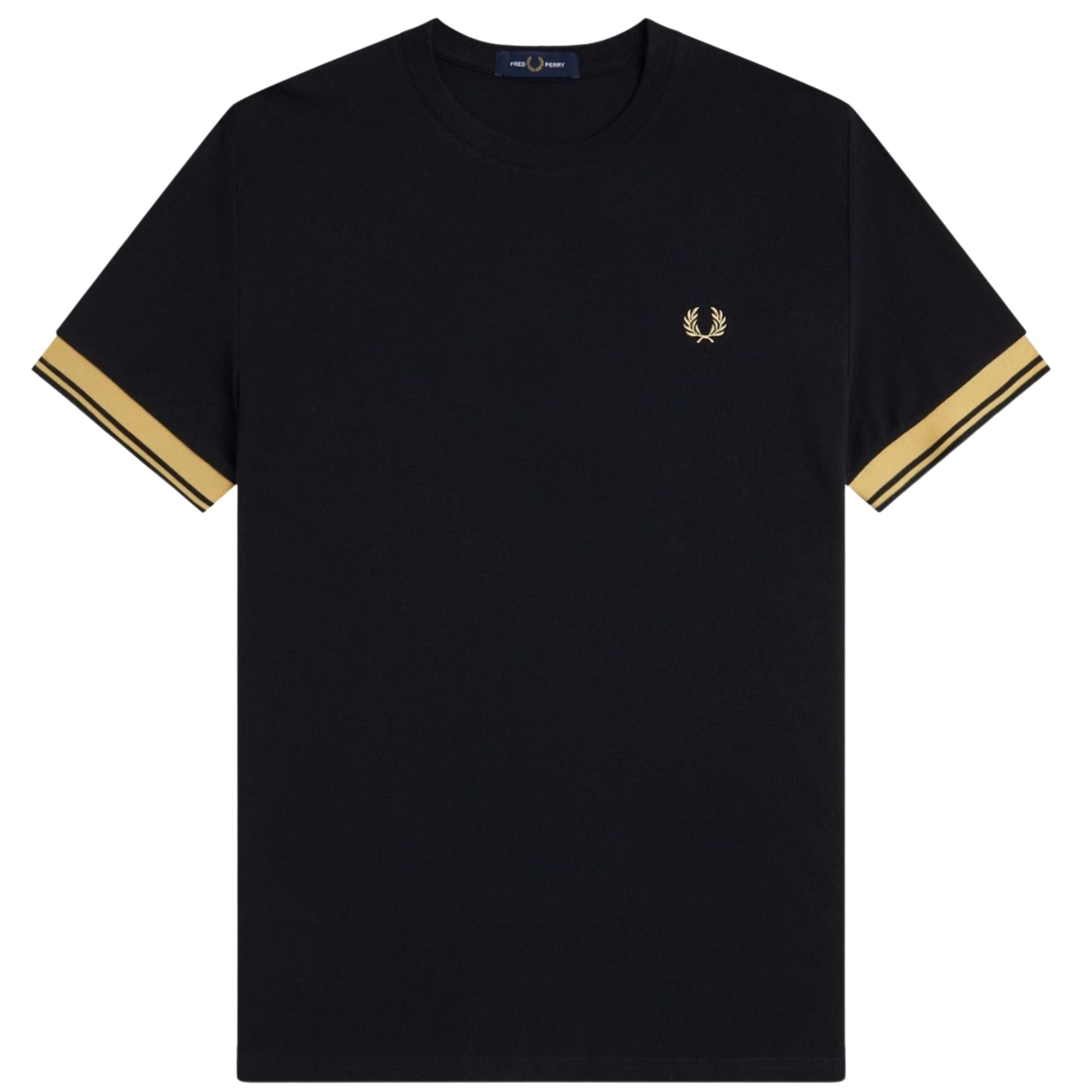 Fred Perry Twin Tipped Cuff T-Shirt - Black/Champ – Stuarts London