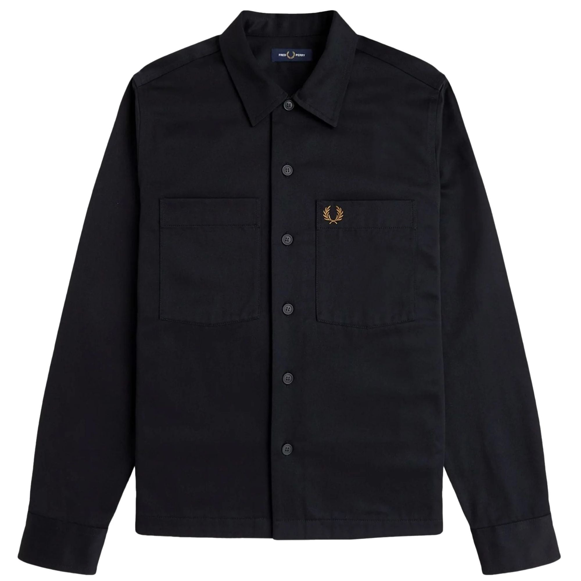 Fred Perry Twill Overshirt - Black – Stuarts London