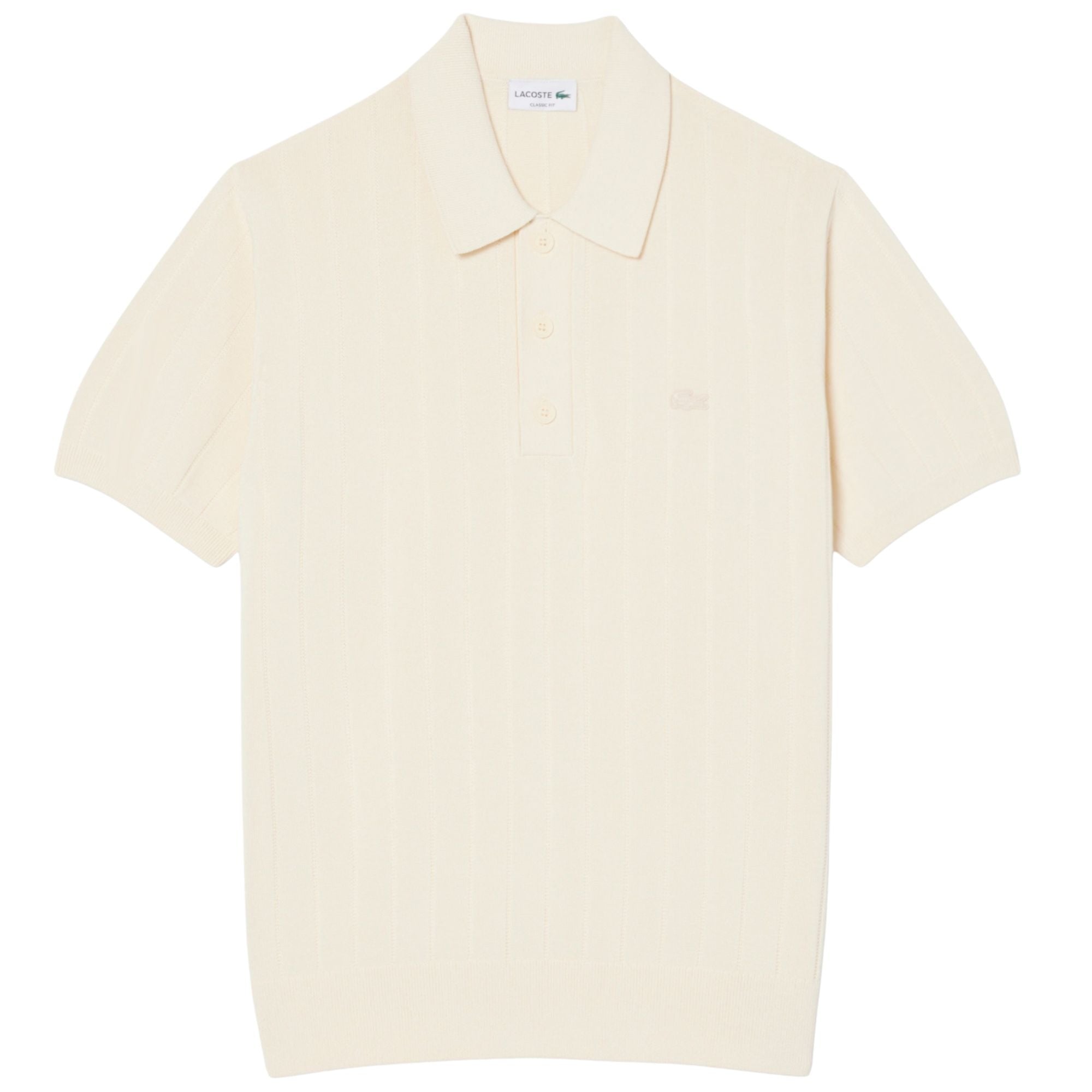 Lacoste Knit Polo Shirt - Natural – Stuarts London