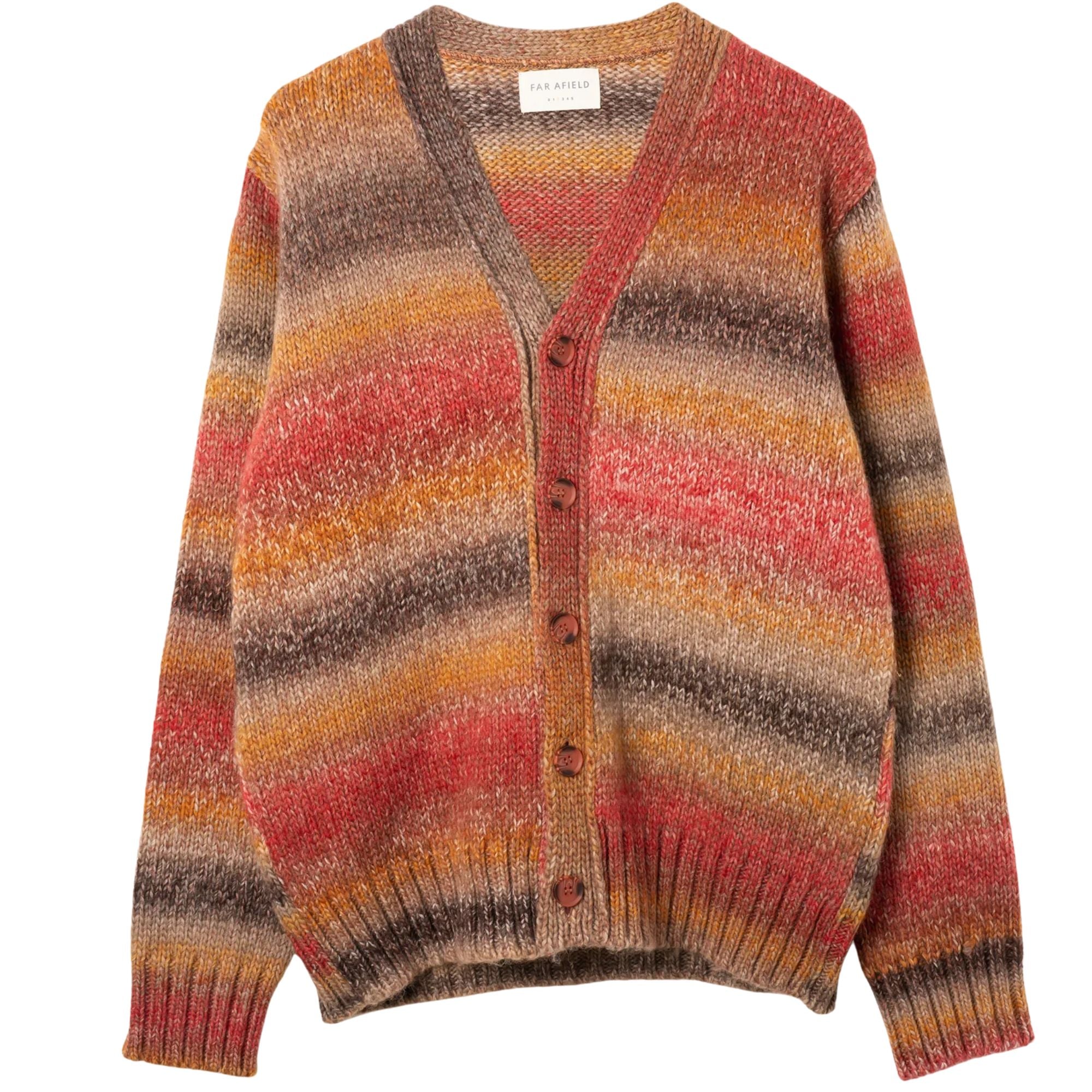 Far Afield Buckley Cardigan - Red/Multi-Nepalese Sunset AF815-RED