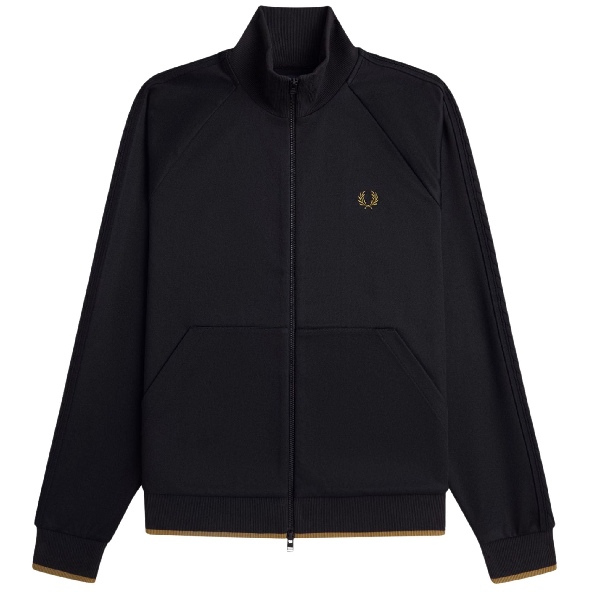 Fred Perry Cable Tape Track Jacket - Black J3344-100 – Stuarts London