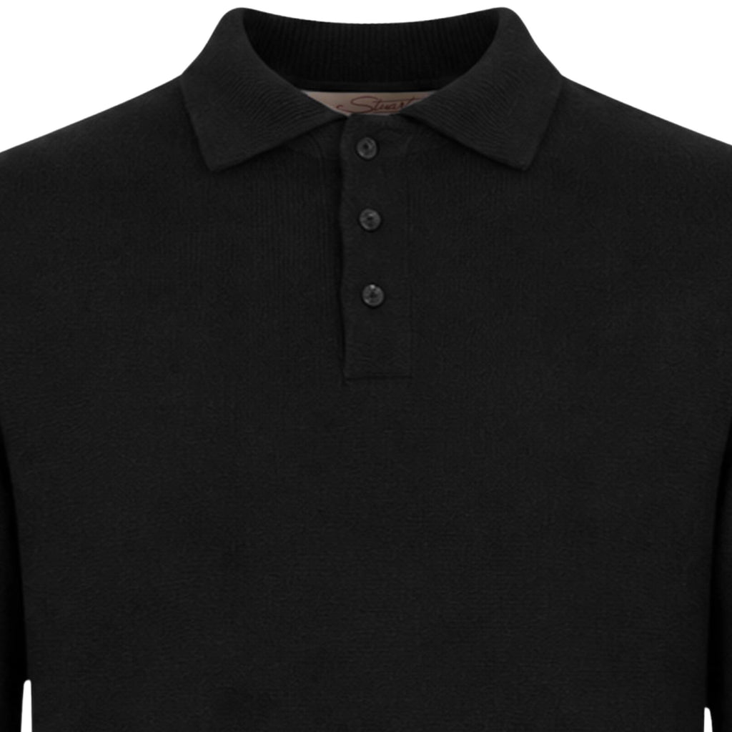 Stuarts London Mayfair Merino Polo - Black