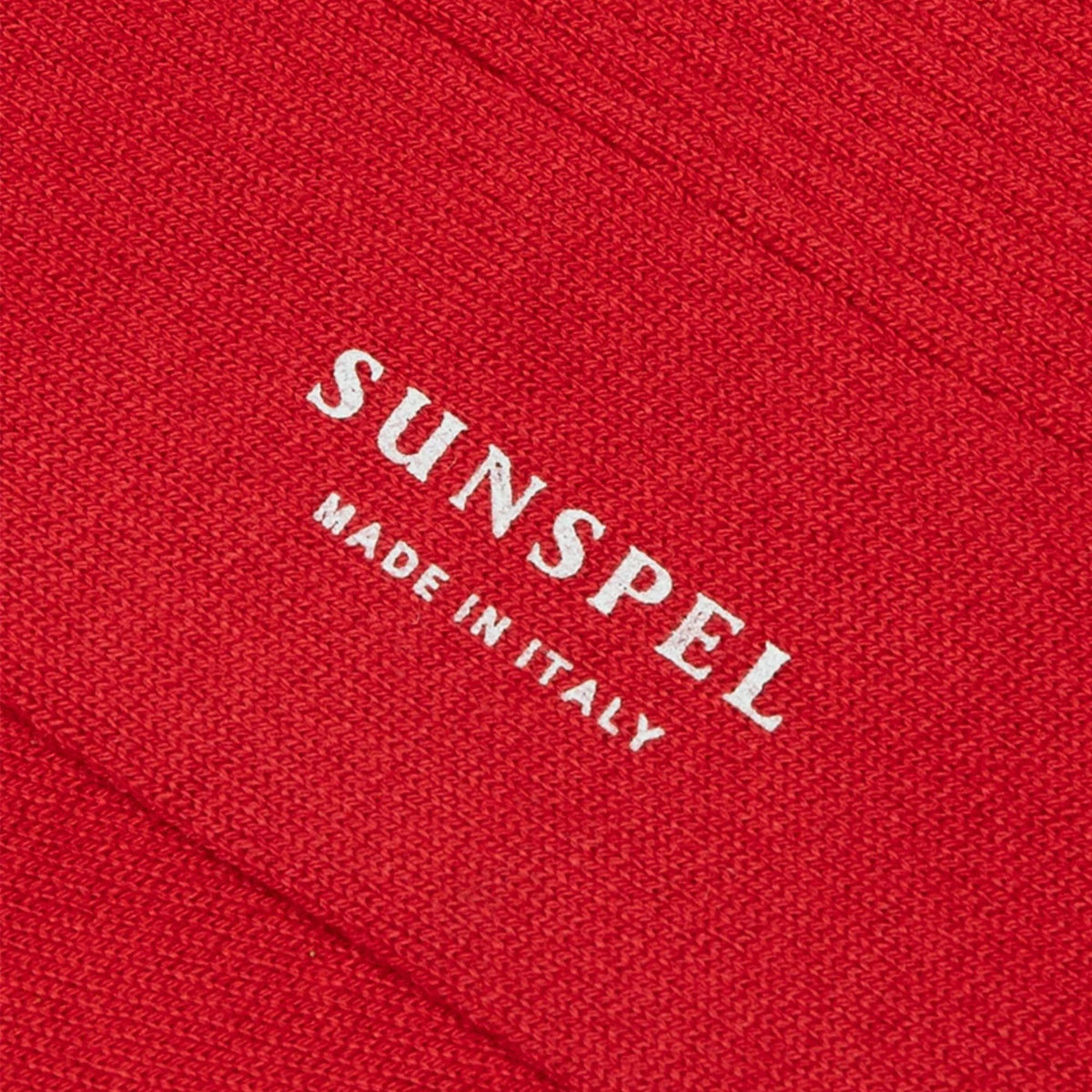 Sunspel Cotton Ribbed Socks - Red