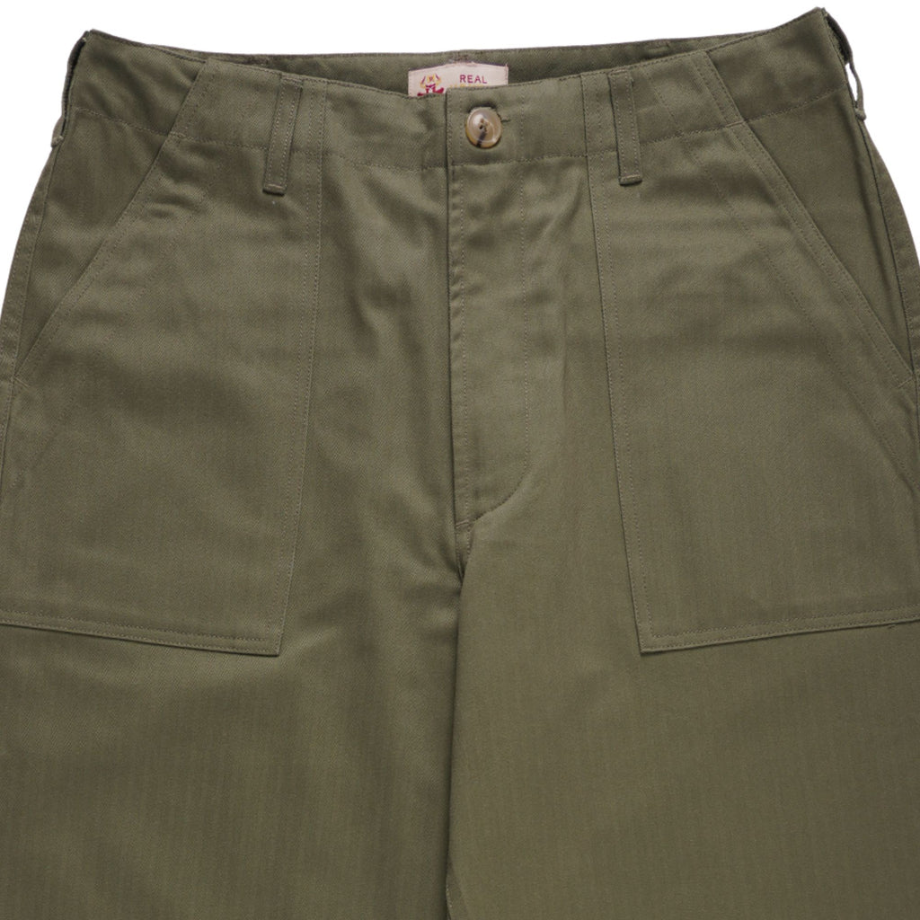 Real Hoxton Fatigue Pants -  Herringbone Jungle Green