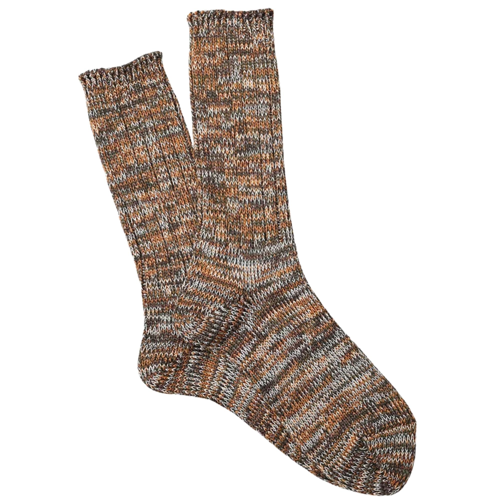 Anonymous Ism 5 Colour Mix Crew Sock - Brown