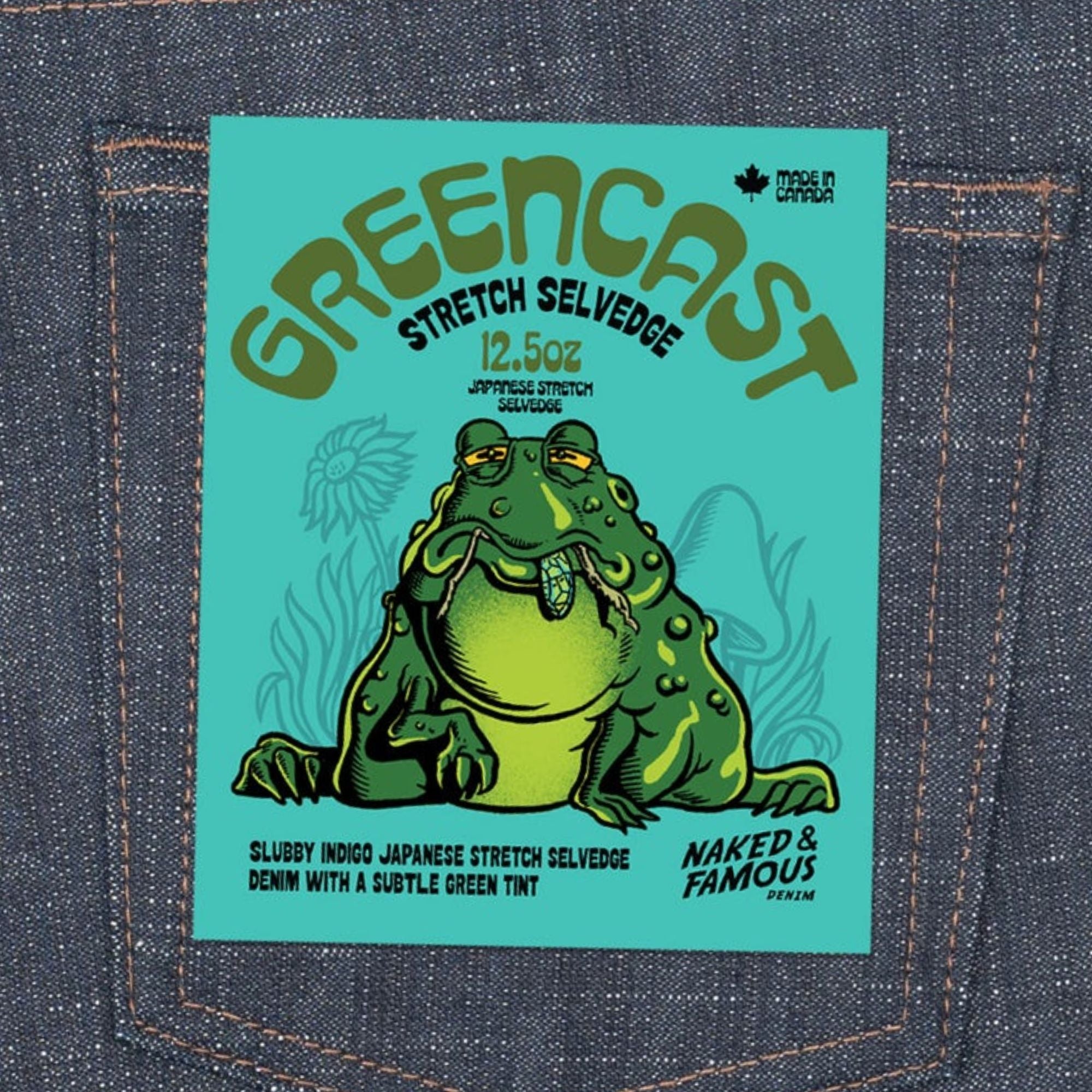 Naked and Famous Denim Weird Guy Greencast Stretch Selvedge