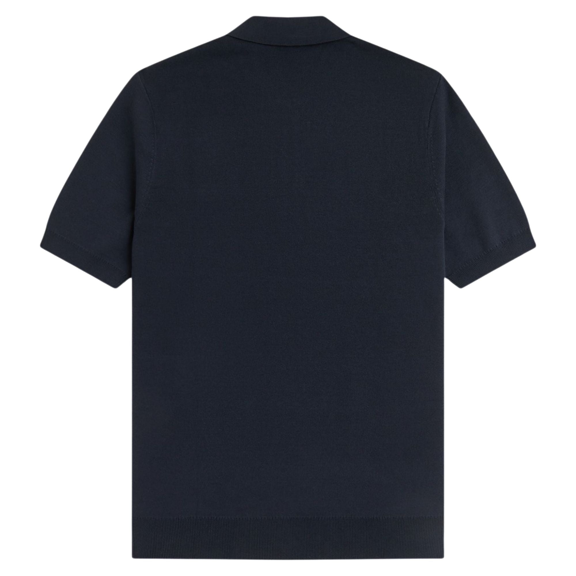 Fred Perry Panel Detail Knitted Shirt - Navy