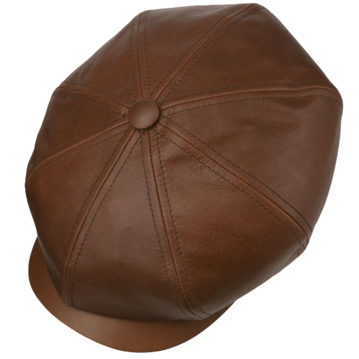 Stetson Hats Hatteras Goat Nappa Bowling Flat Cap - Brown