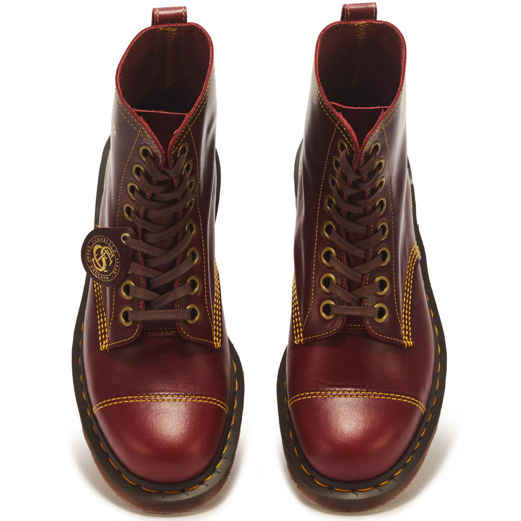 Dr. Martens Made In England 1460 Cappers Classic Calf Leather Lace Up Boots - Burgundy