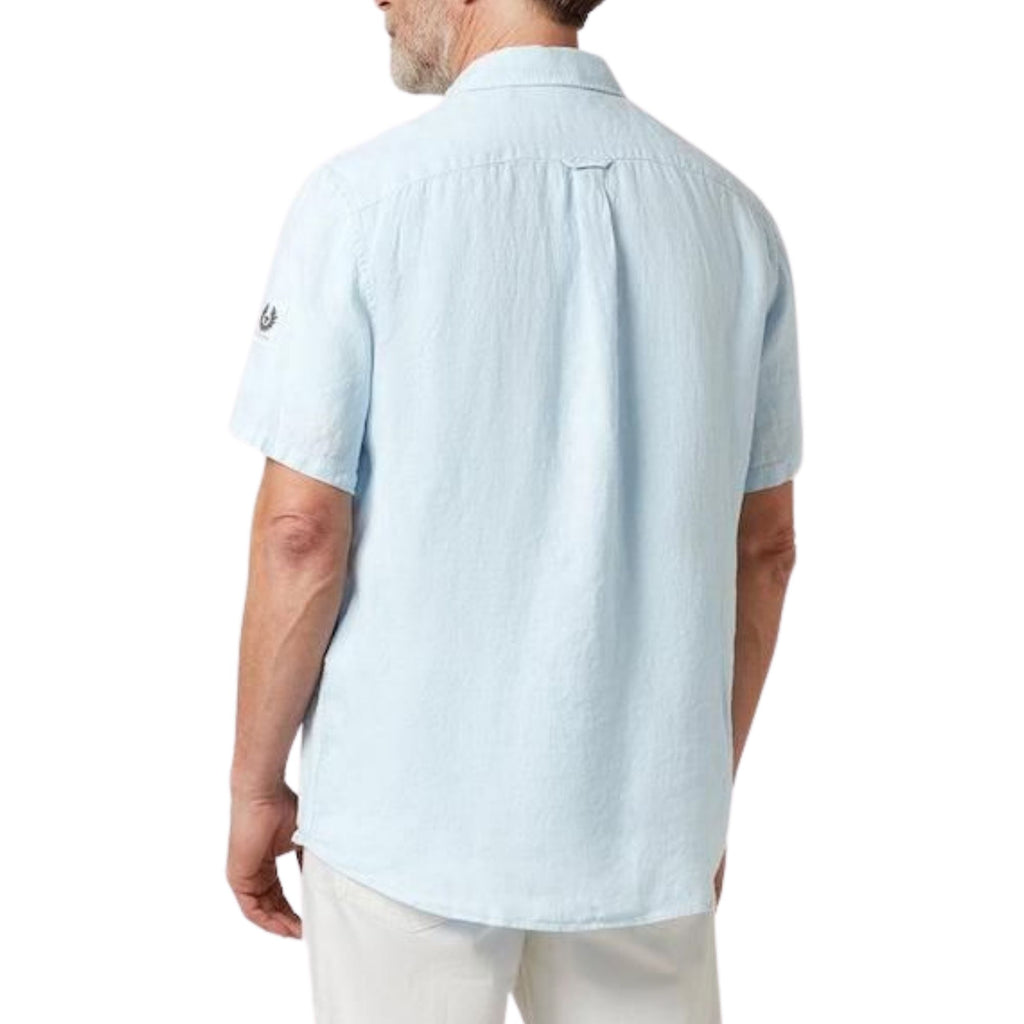 Belstaff Scale Short Sleeve Shirt - Sky Blue
