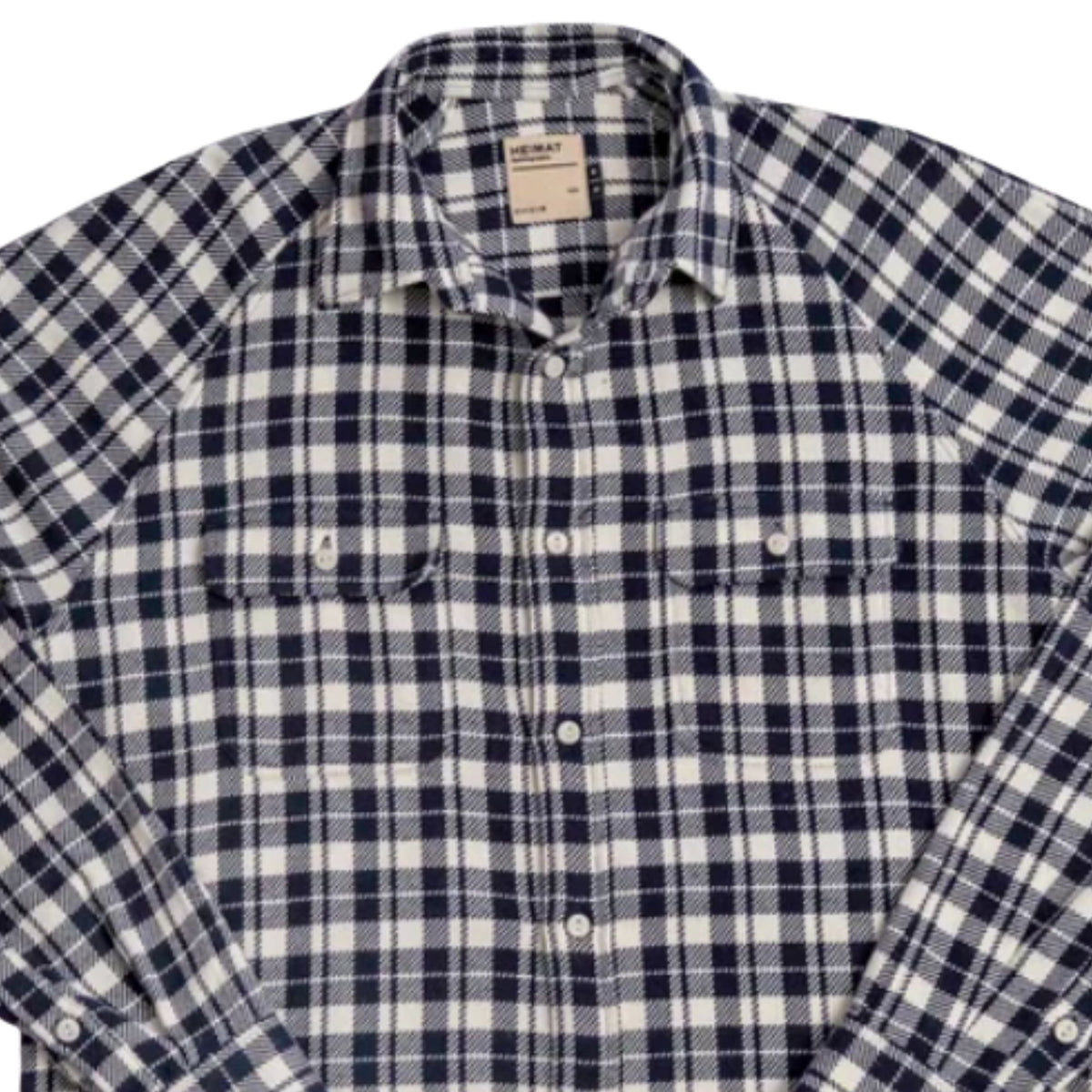 Heimat Cotton Flannel Work Shirt - Seashell/Ink