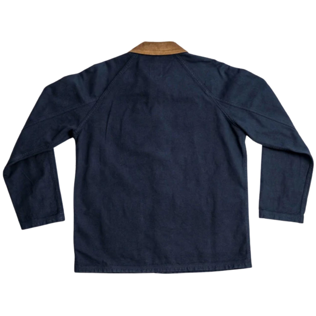 Heimat Cotton Canvas Contrast Collar Journey Coat - Ink