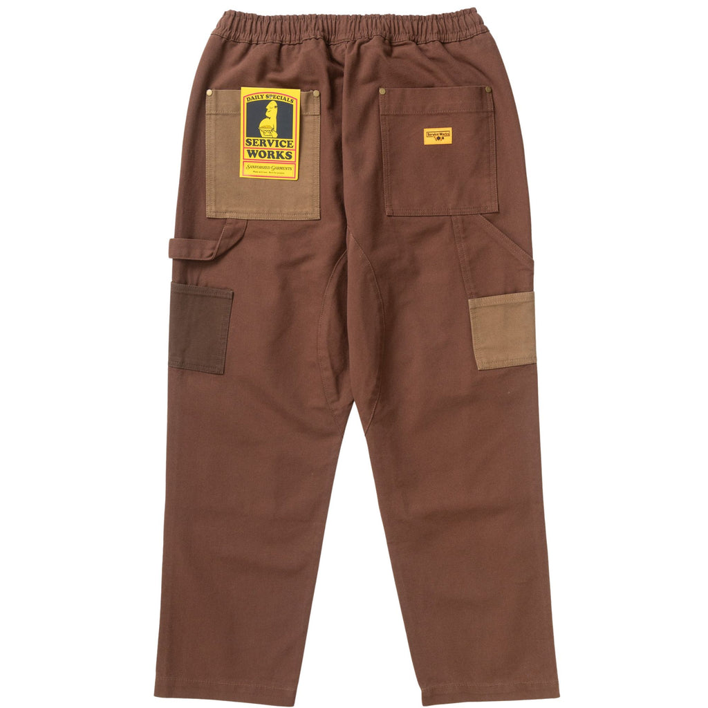 Service Works Patchwork Utility Chef Pants - Brown