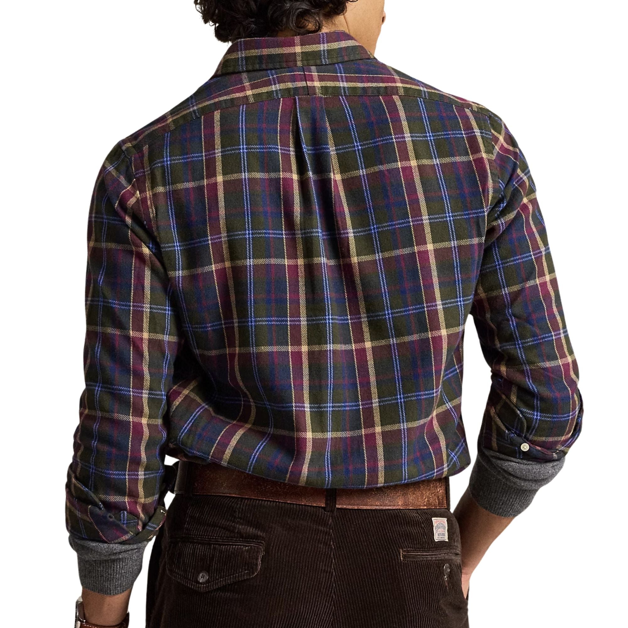 Polo Ralph Lauren Custom Fit Plaid Flannel Shirt - Olive Berry Multi