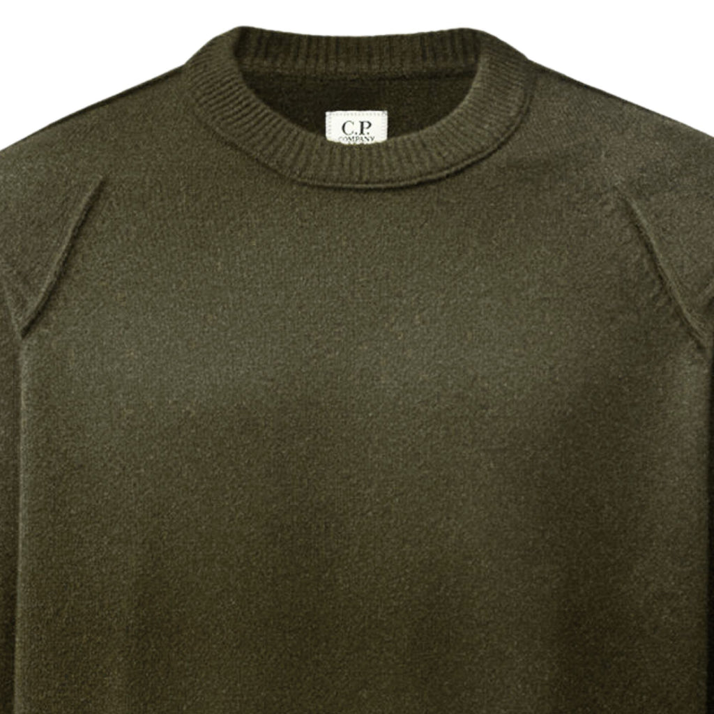 C.P Company Lambswool Lens Crewneck Sweater - Ivy Green