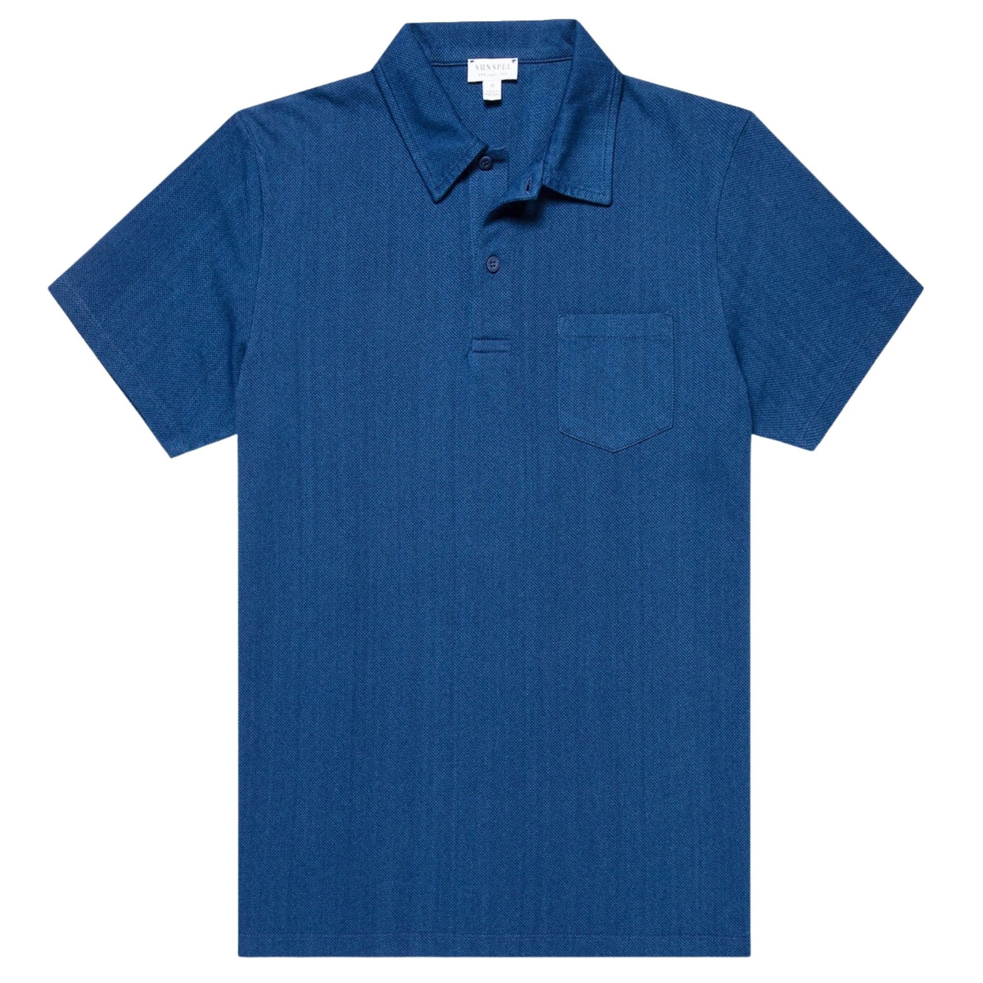 Sunspel Riviera Polo Shirt - Indigo MPOL126-IN – Stuarts London